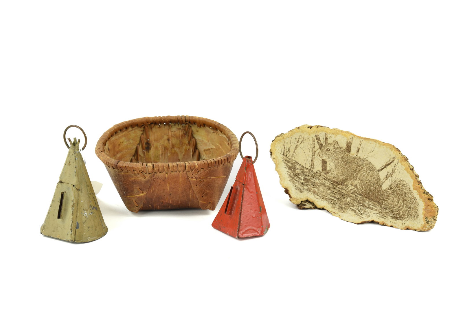Fungus Art , Birch Bark Basket & 2 Tee Pee Banks (1 of 3)