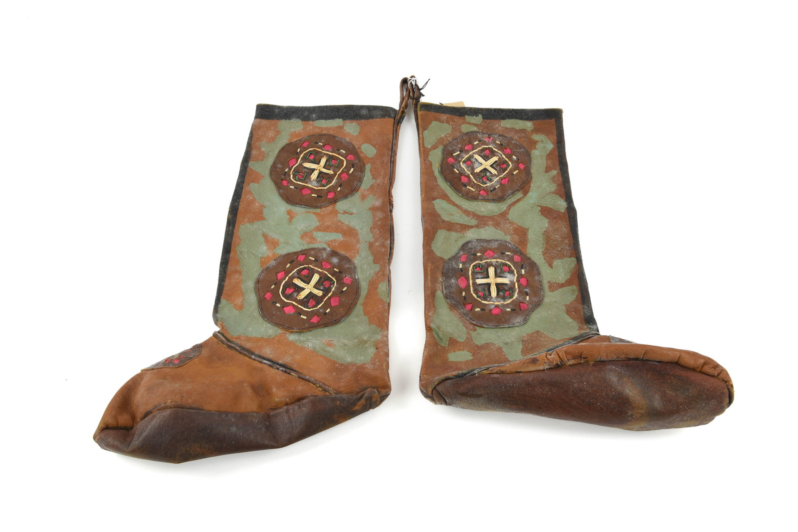 Apache Paint Decorated Leather Boots (1 of 2)