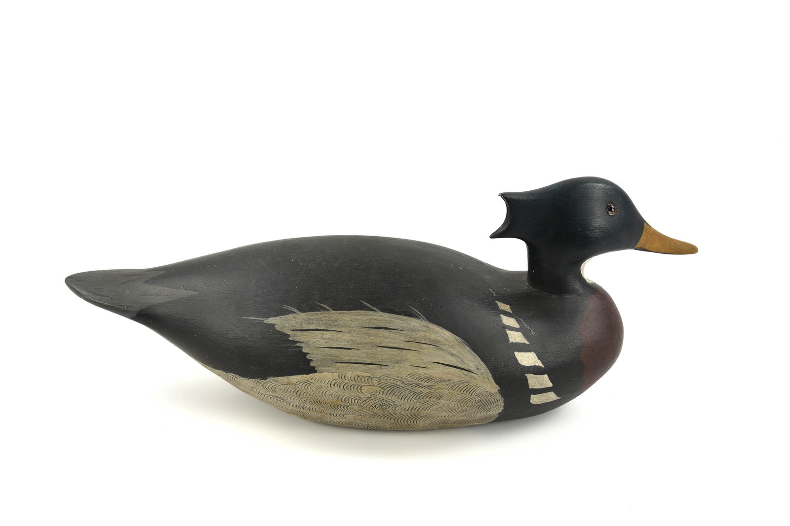 Hooded Merganser Carved & Painted Duck Decoy (1 of 3)