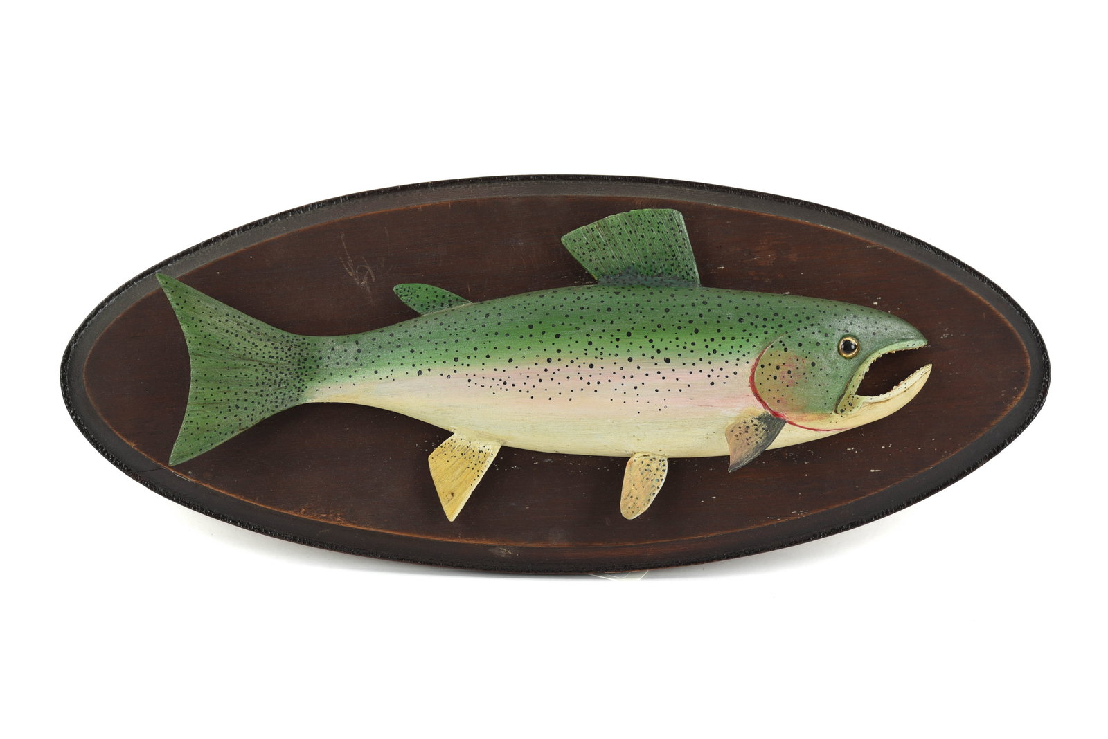 Wooden Carved & Painted Trout on Plaque (1 of 3)