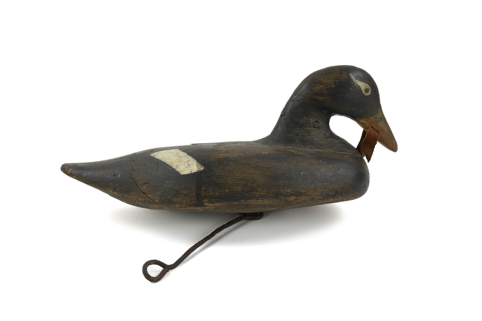 Early Scoter Wooden Carved & Painted Duck Decoy (1 of 3)