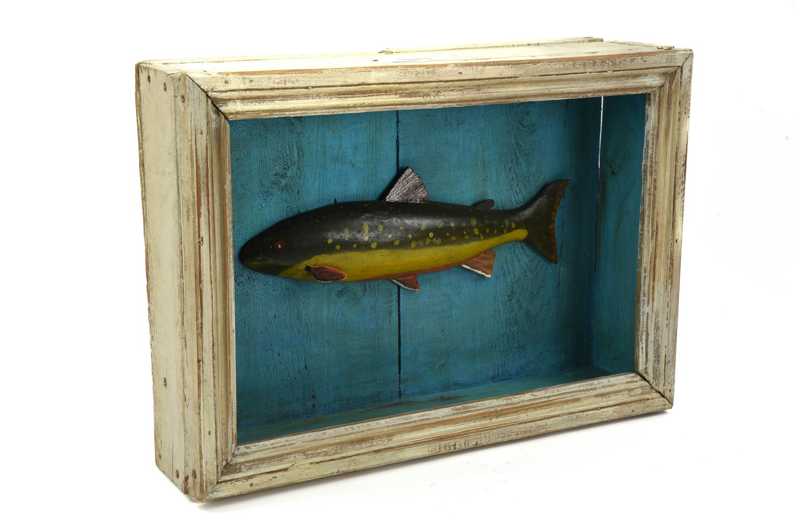 Folk Art Carved & Painted Trout Diorama (1 of 3)