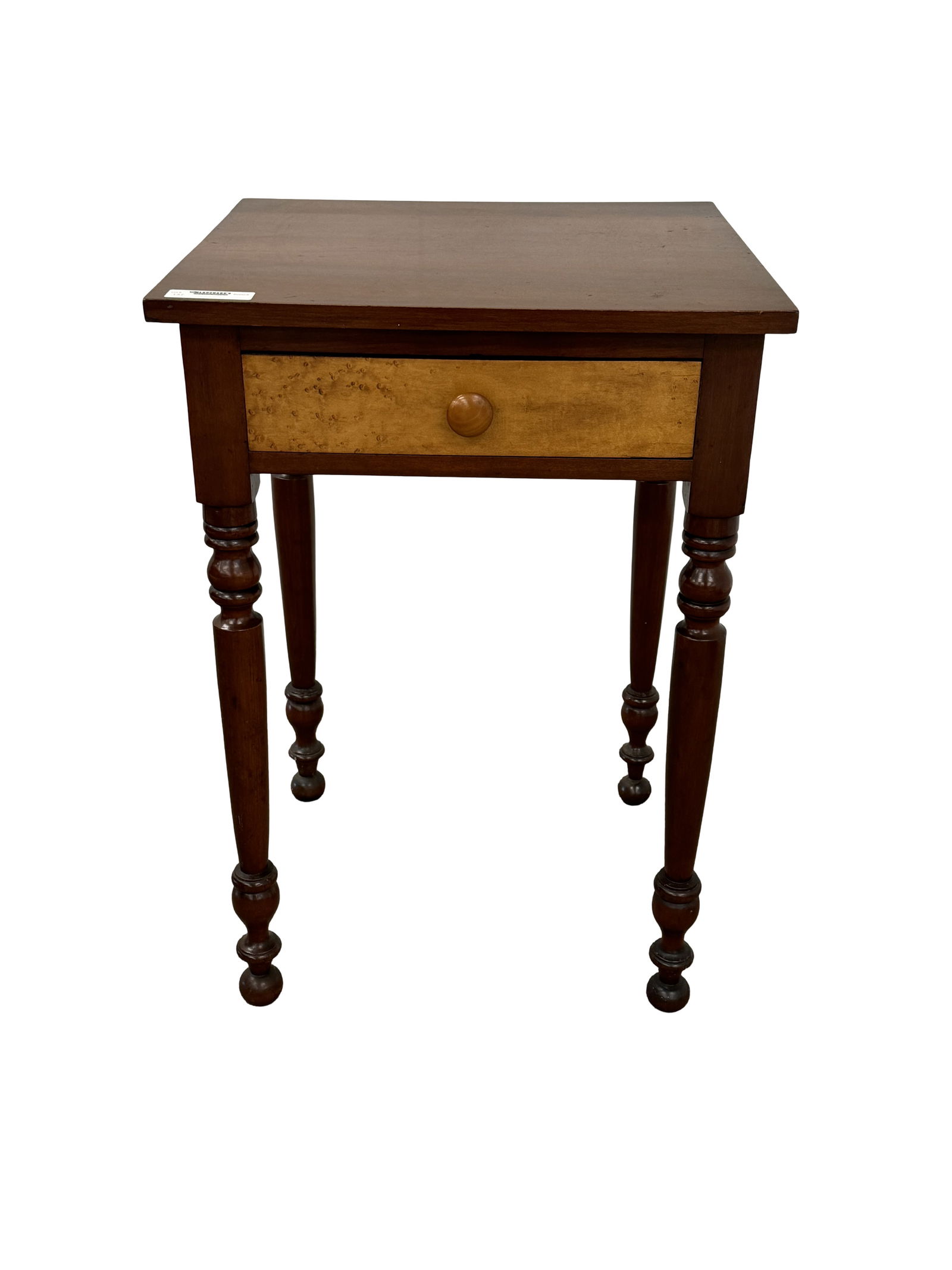 Cherry & Birdseye Maple1 Drawer Sheraton End Stand (1 of 5)