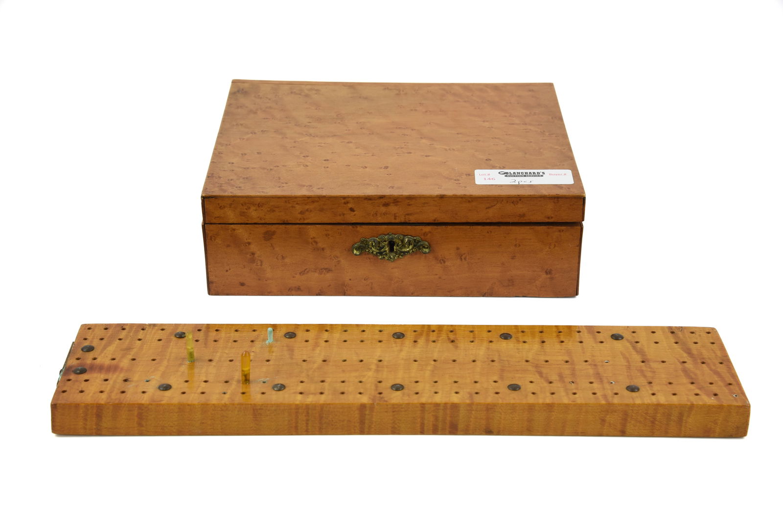 Birdseye Maple Dresser Box & Cribbage Board (1 of 2)