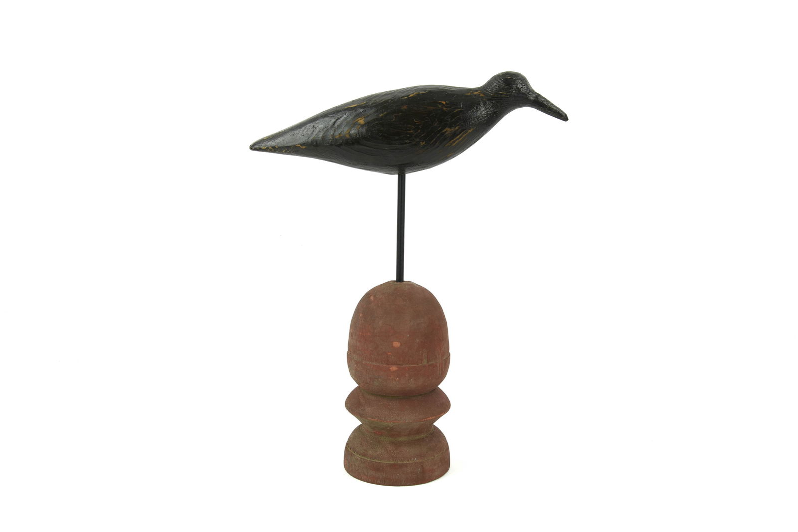Folk Art Carved & Painted Crow on Stand (1 of 5)