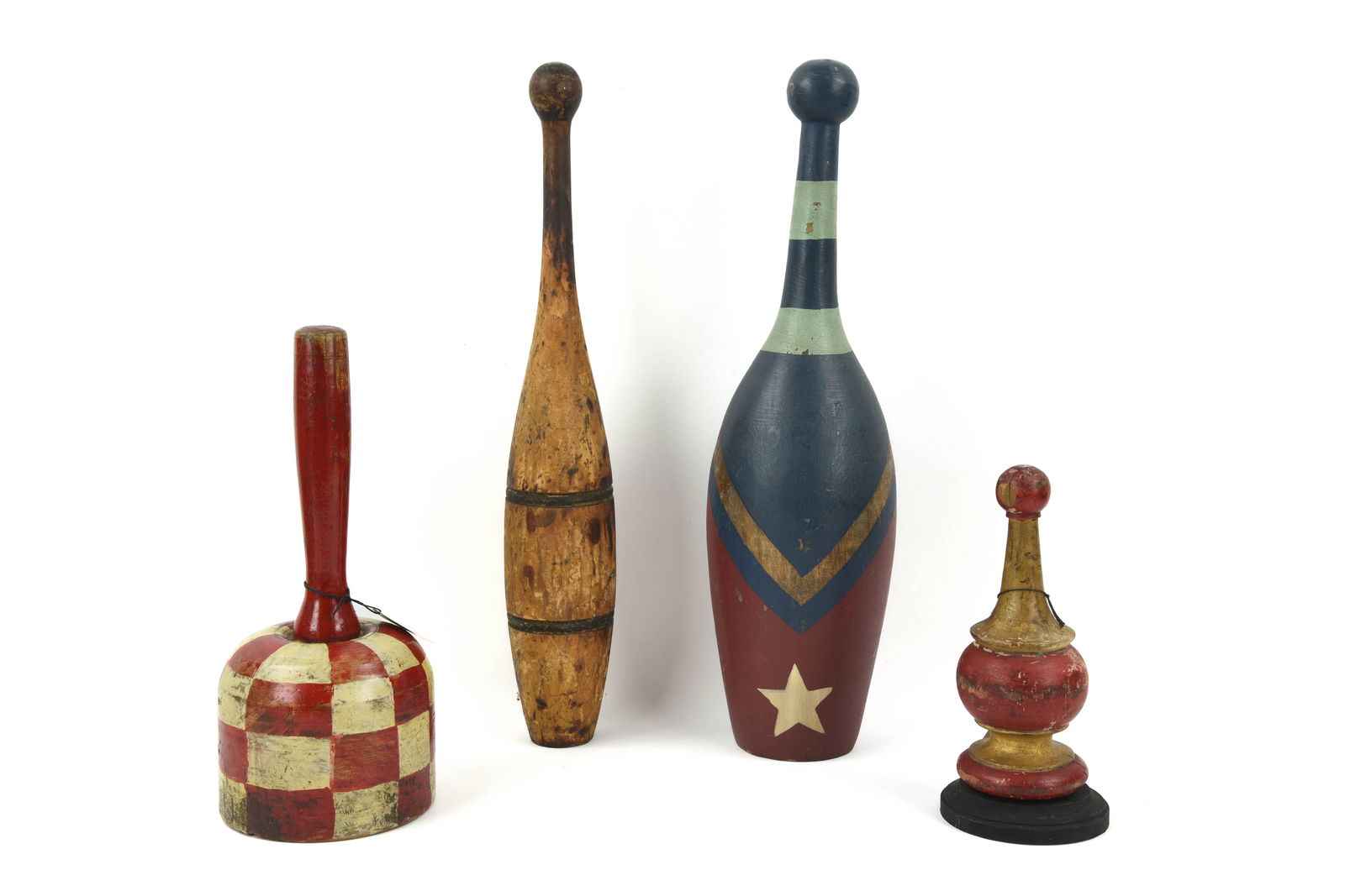 4 Painted Wooden Decorative Pieces (1 of 2)