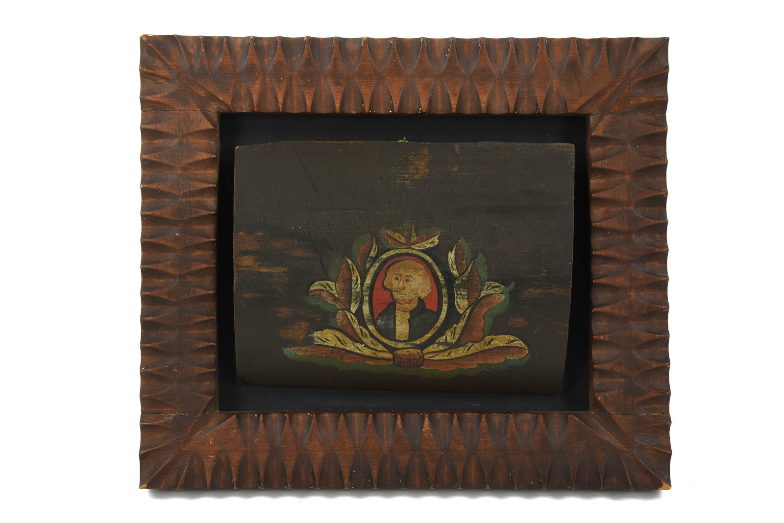 Colonial Figure Painted on Dome Top Lid (1 of 3)