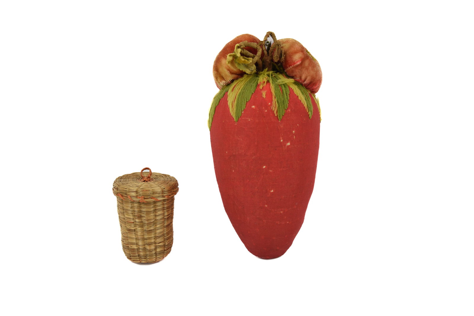 Strawberry Pin Cushion & Sweet Grass Needle Case (1 of 2)