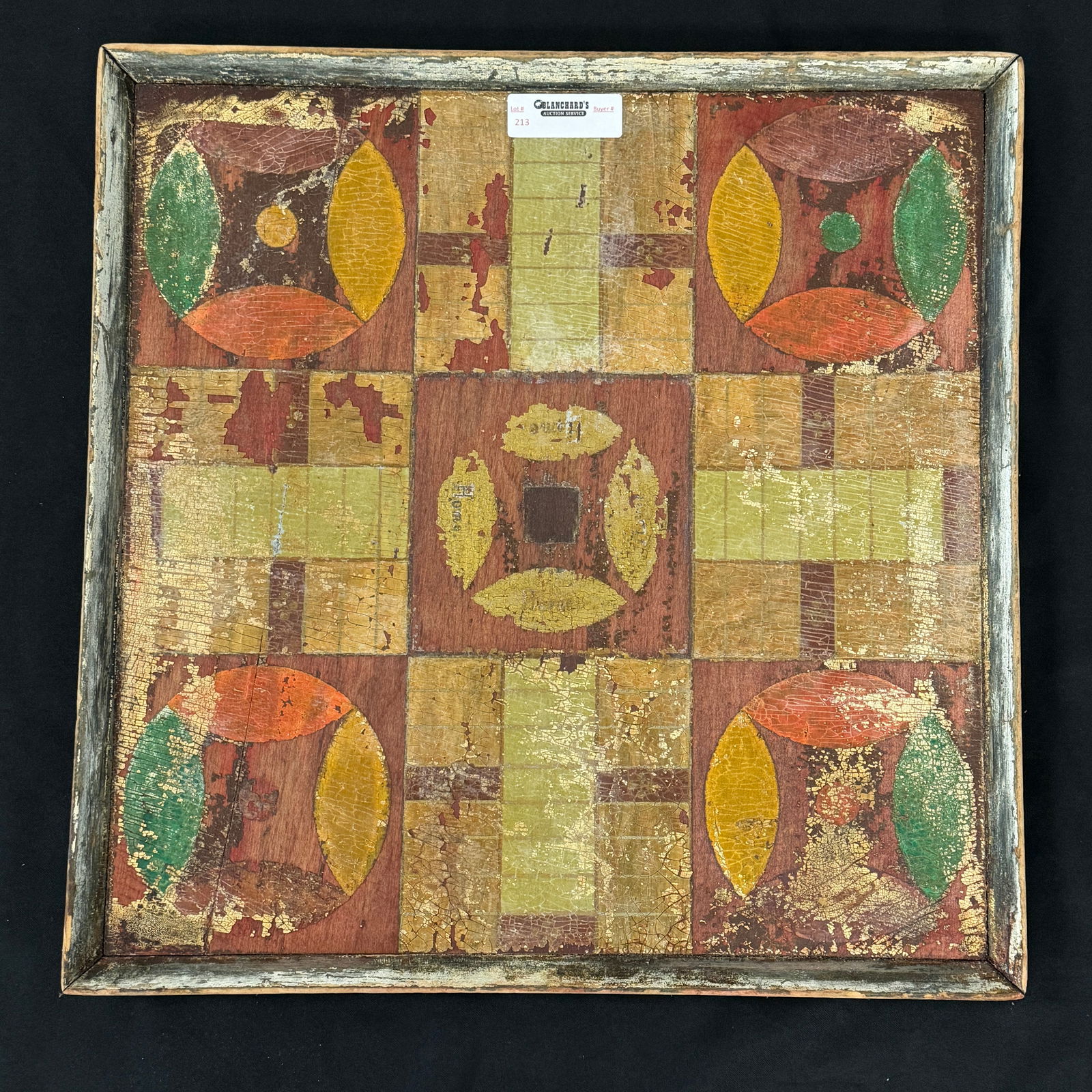 Folk Art Painted Parchessi Game Board (1 of 3)