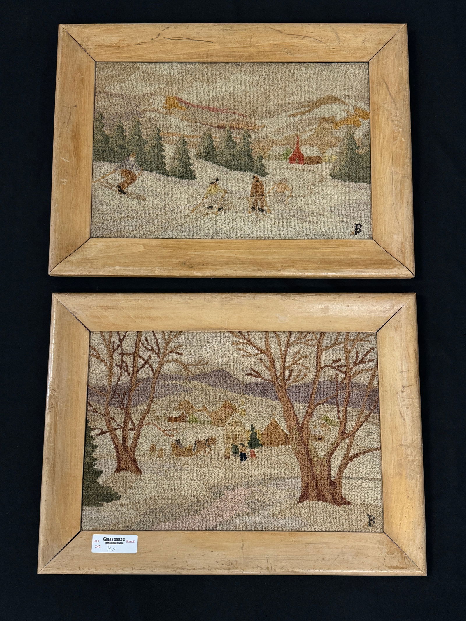 Pair of Framed Hooked Rugs (1 of 4)