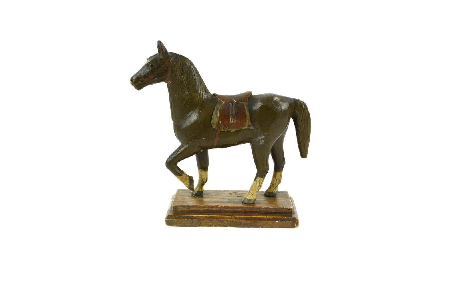 Folk Art Wooden Carved and Painted Horse (1 of 3)