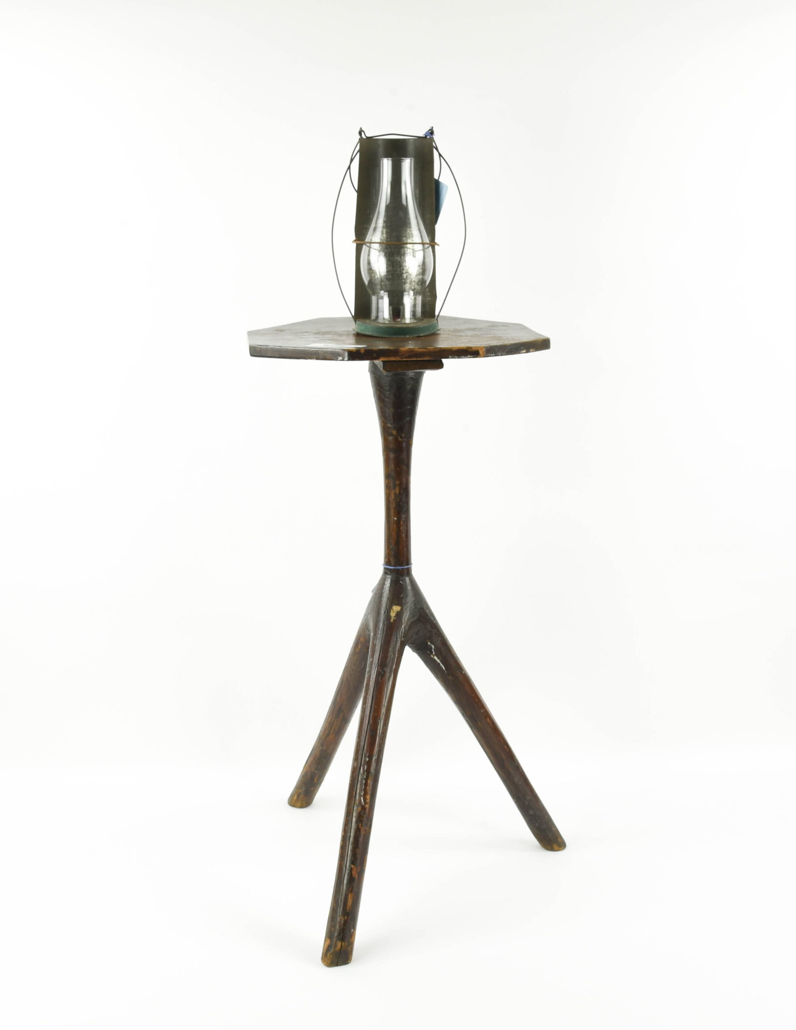 Folk Art Candle Stand with Toleware Candle (1 of 3)