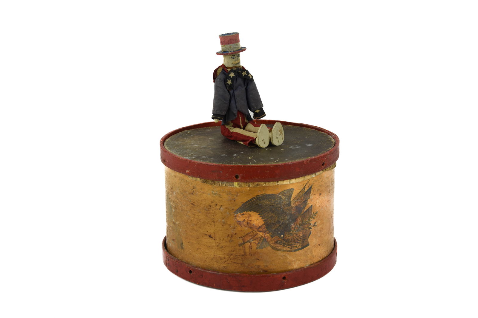 Patriotic Drum and Uncle Sam Folk Art Doll (1 of 5)