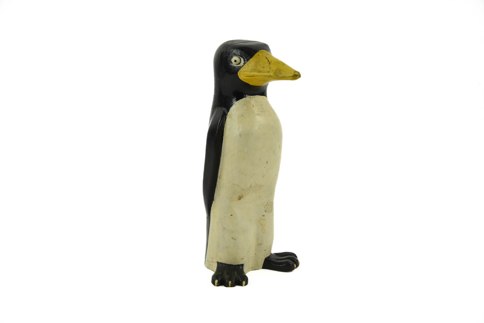 Folk Art Carved & Painted Wooden Penguin (1 of 4)