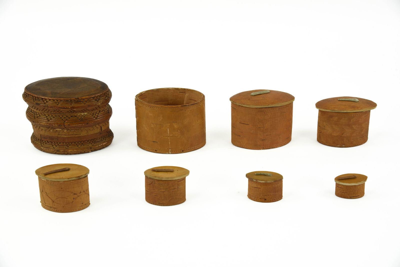 Native American Birch Bark Nesting Boxes (1 of 3)