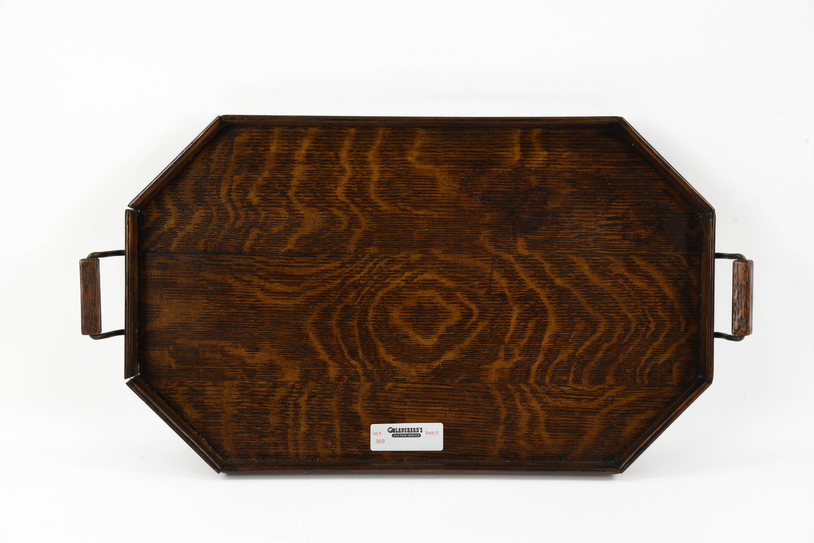 Quarter Sawn Oak Arts & Crafts Serving Tray (1 of 3)