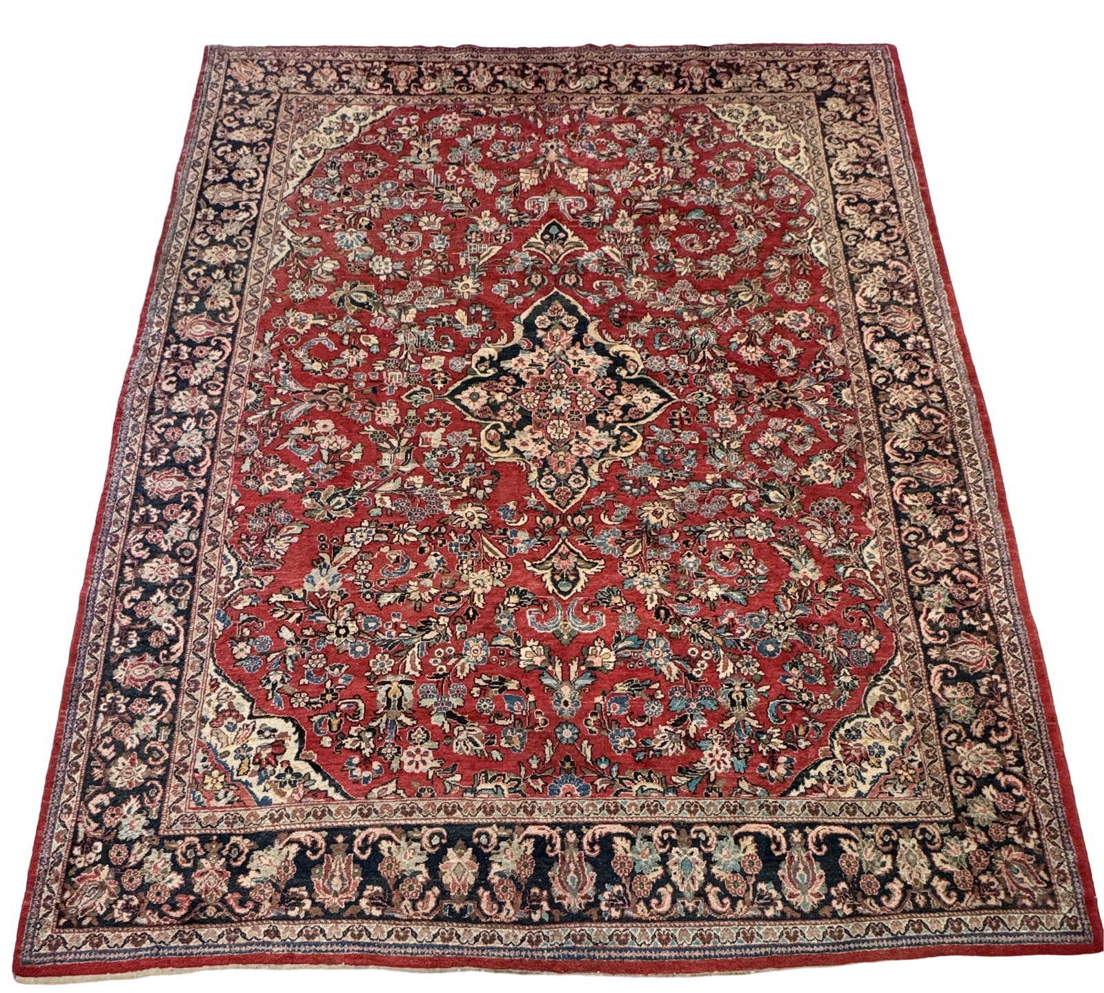 Painted Sarouk Room Size Hand Woven Oriental Rug (1 of 3)
