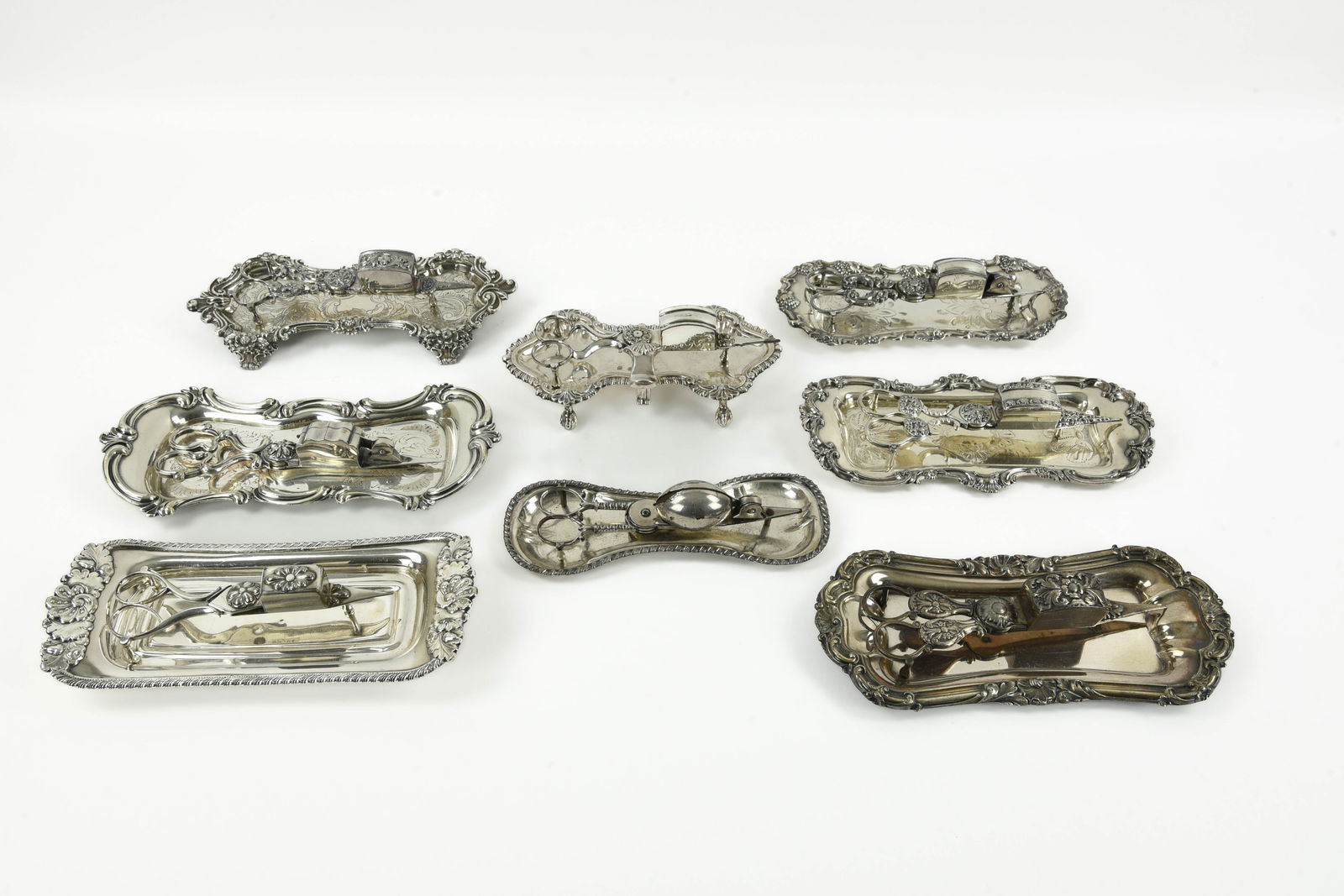 8 Silver Plated Wick Trimmers and Trays (1 of 4)