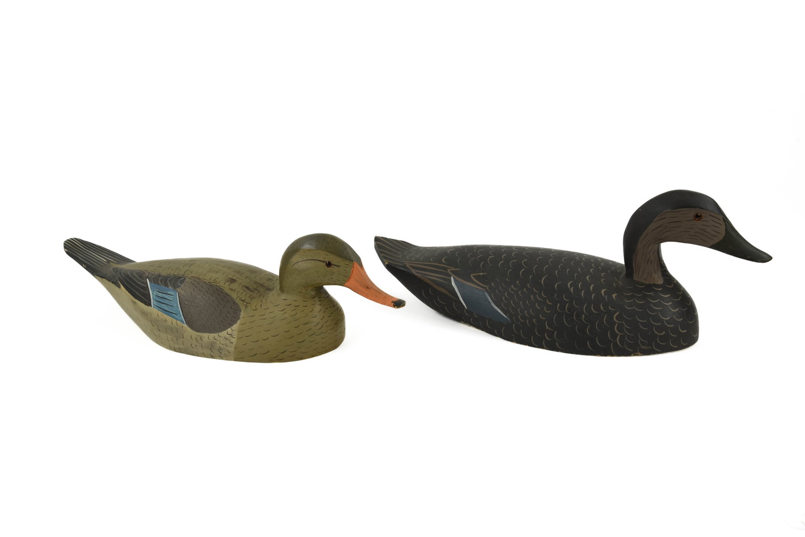 2 Ralph Simpson Alex Bay Duck Decoys: both with good original paint, minor wear.