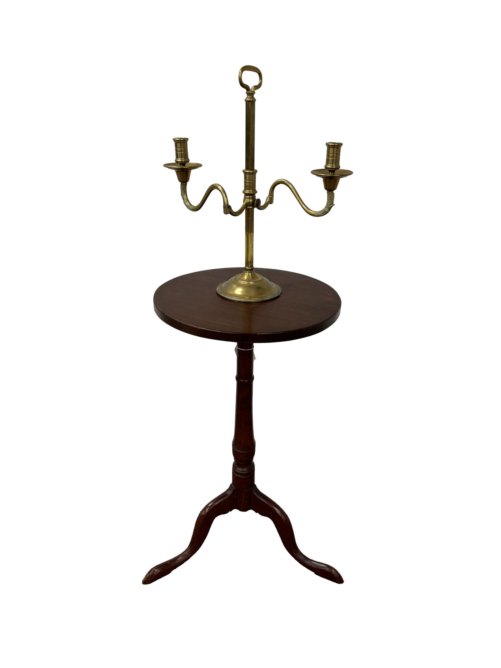 Early American Candle Stand & Brass Candelabra (1 of 6)