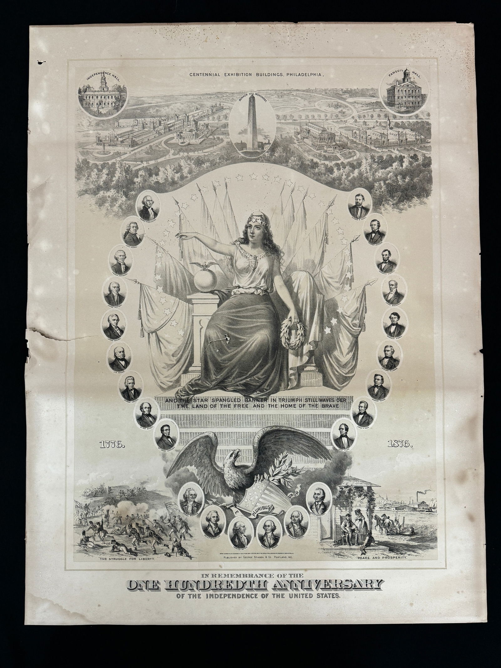 MAINE printer’s display piece for 1876 Centennial (1 of 4)