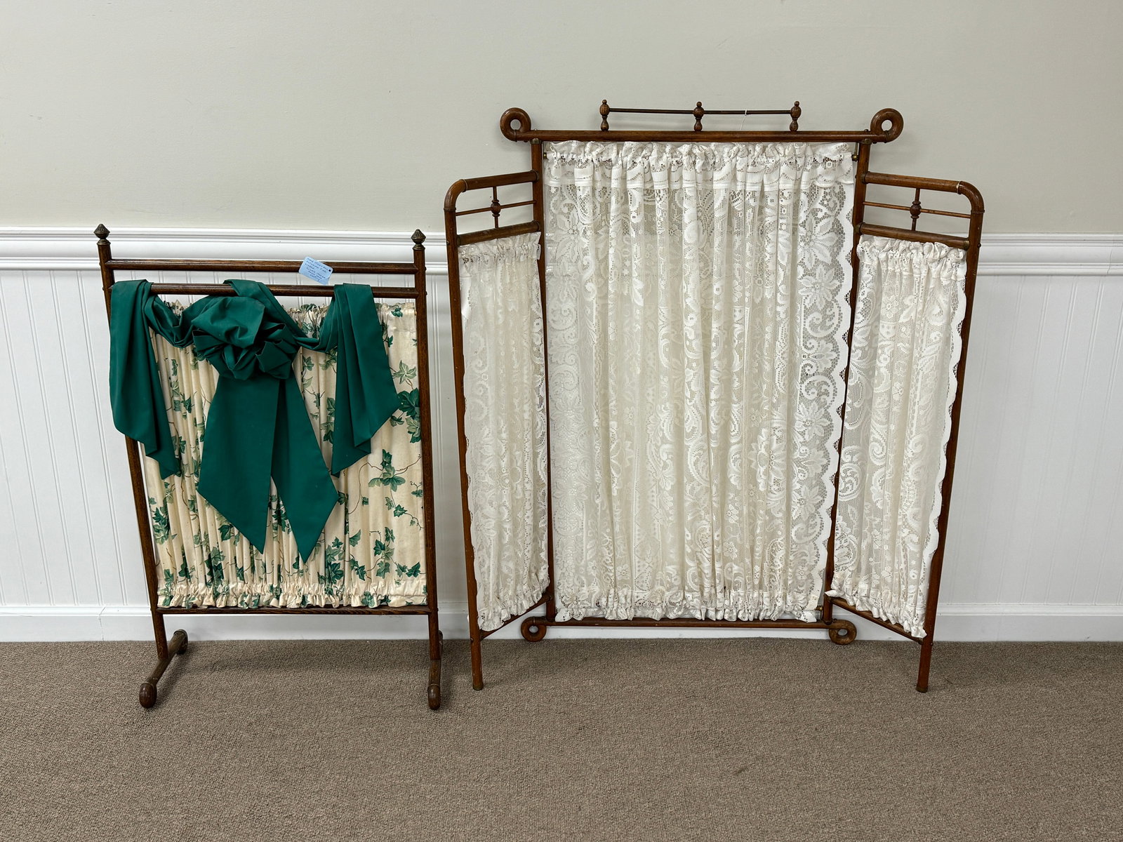 2 Oak Victorian Screens (1 of 3)