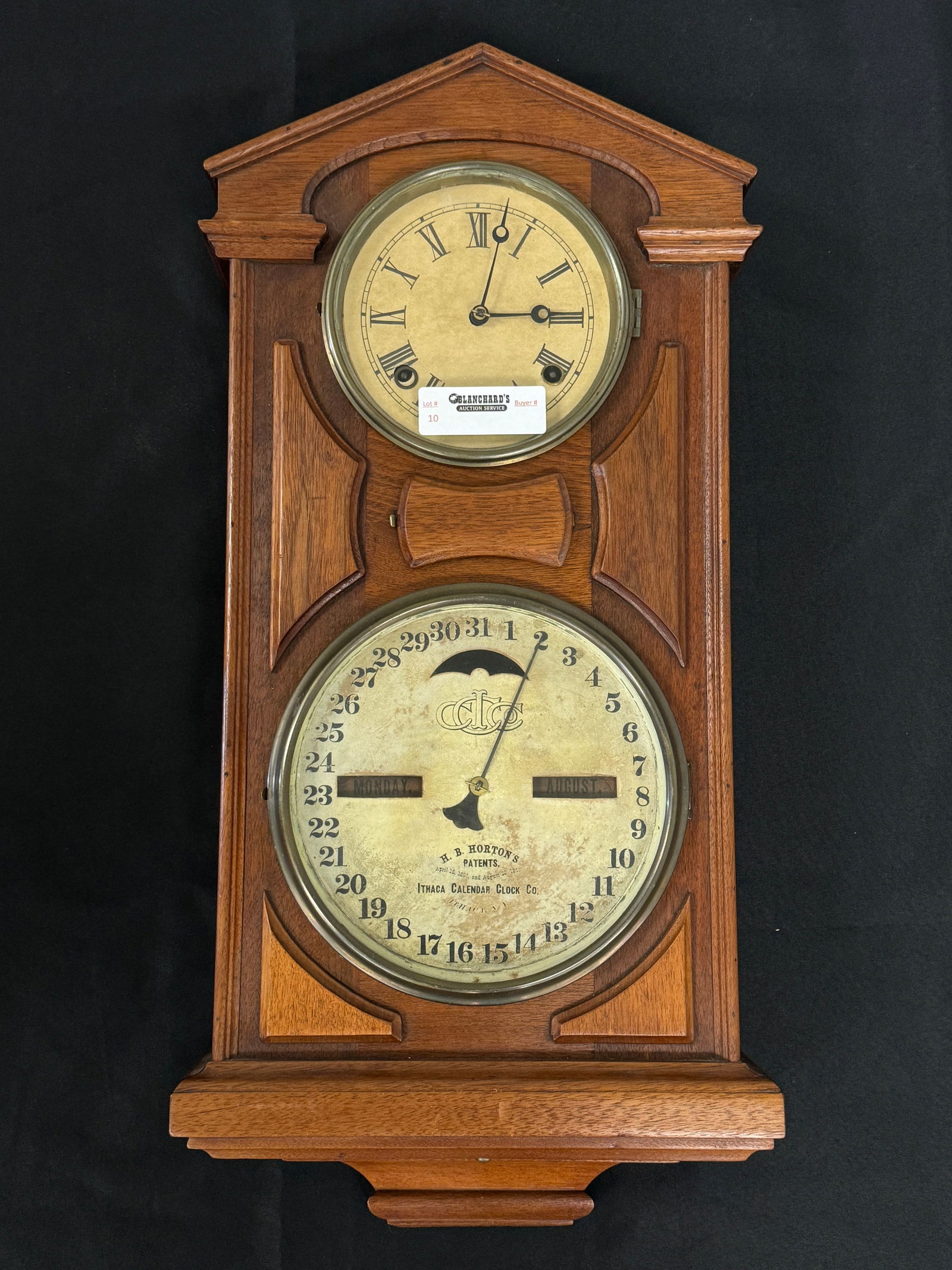 Ithaca No. 7 Hanging Cottage Calendar Clock (1 of 3)