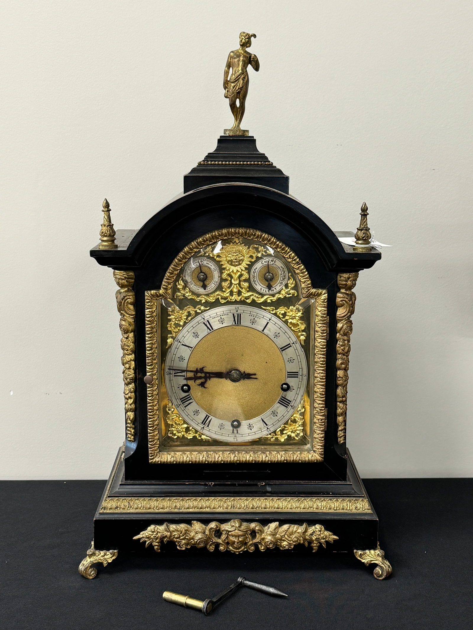English Ebonized Bronze Mounted Bracket Clock (1 of 10)
