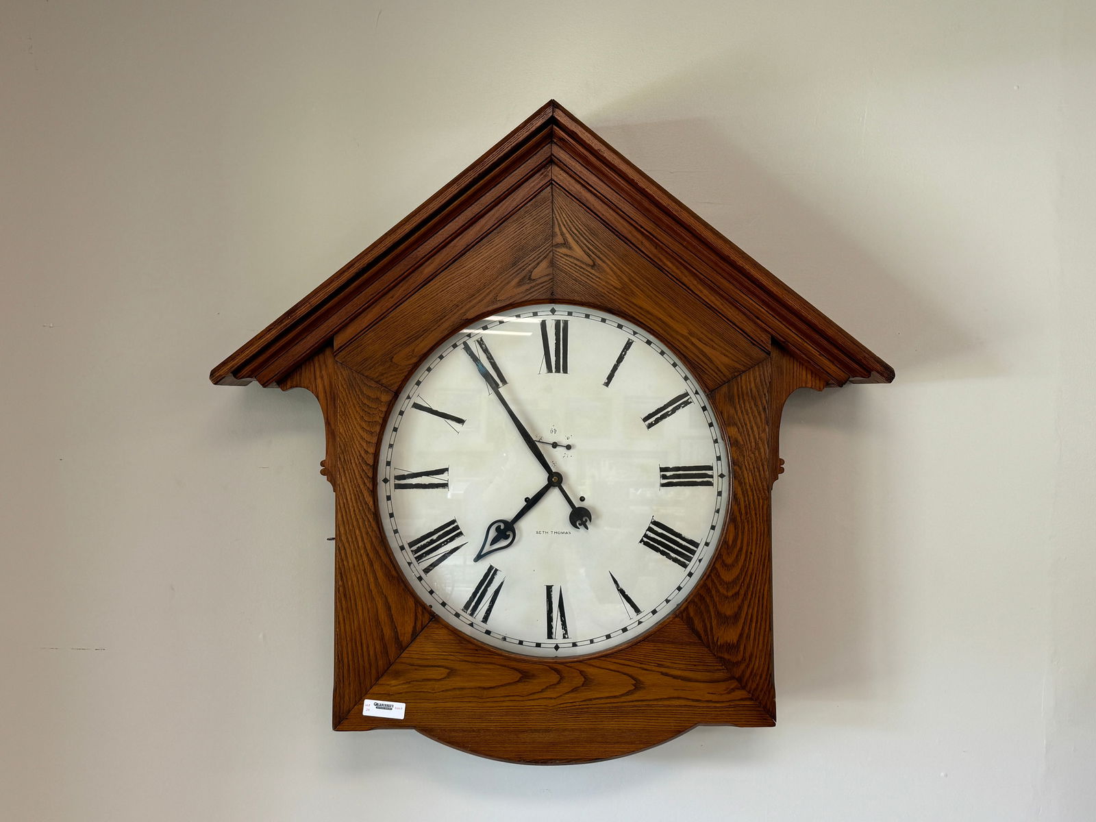 Large Seth Thomas Oversized Oak Wall Clock (1 of 4)