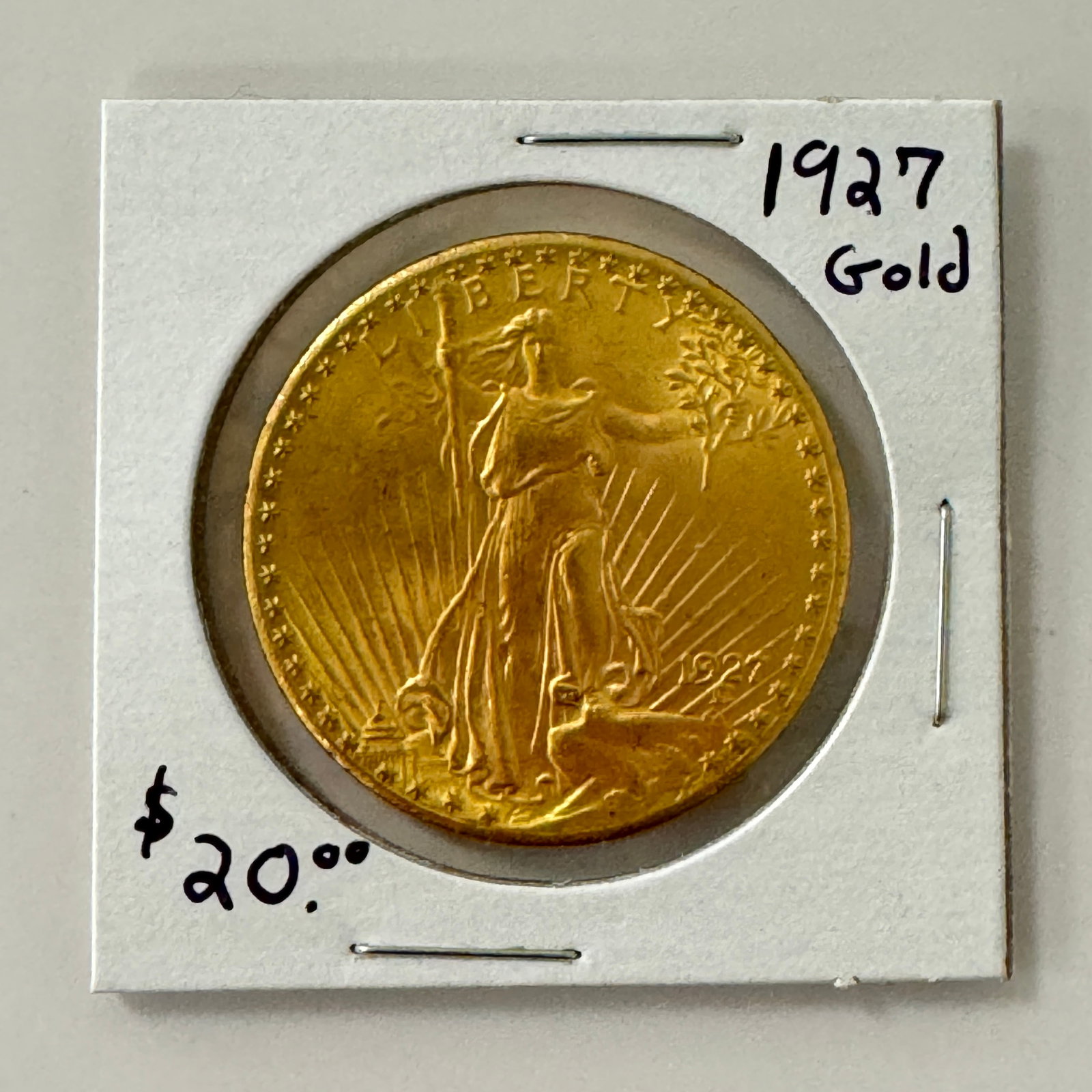 1927 U.S. $20 Gold Coin: From an Estate on Lake Champlain. Ungraded