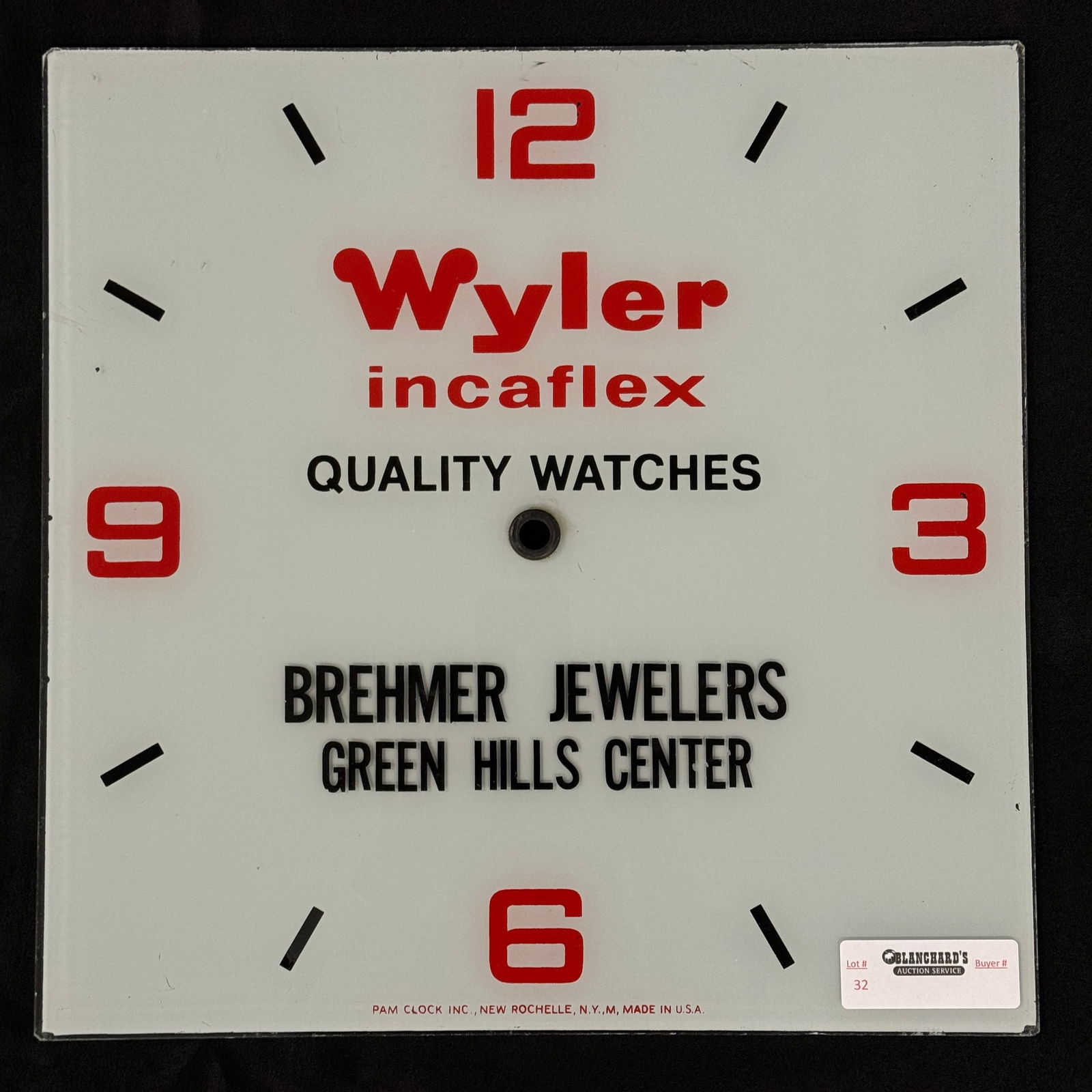 Wyler Incaflex Advertising Clock Face (1 of 2)