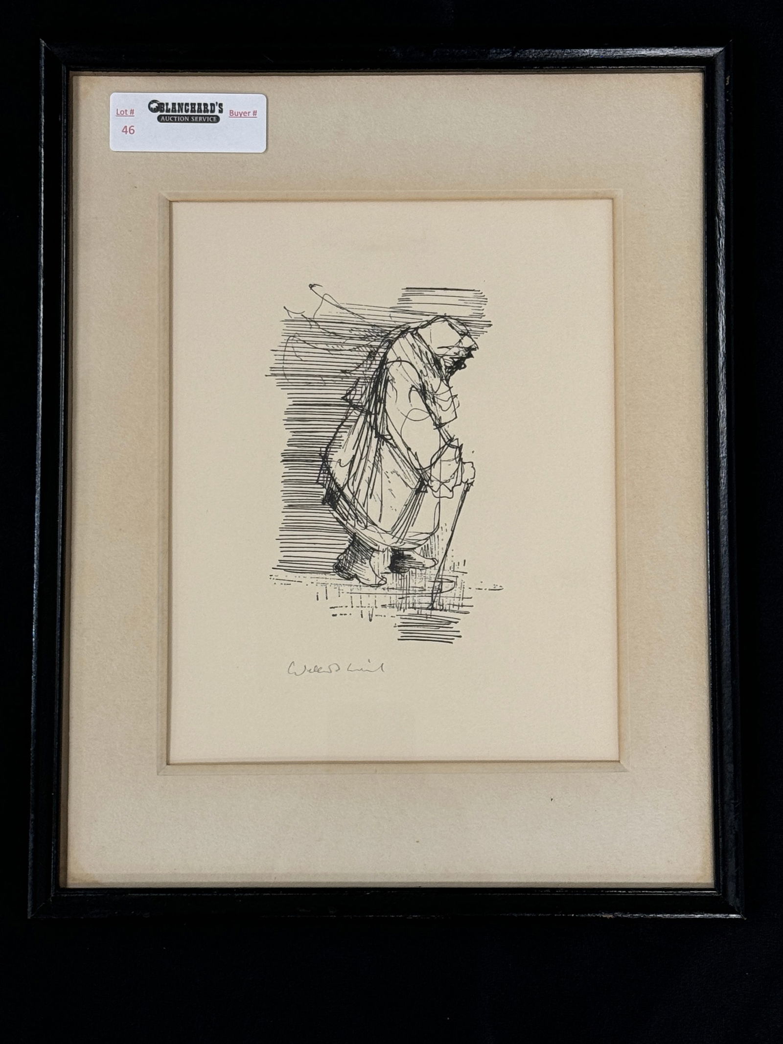 IRISH SCHOOL Ink Drawing of Peasant Woman (1 of 2)