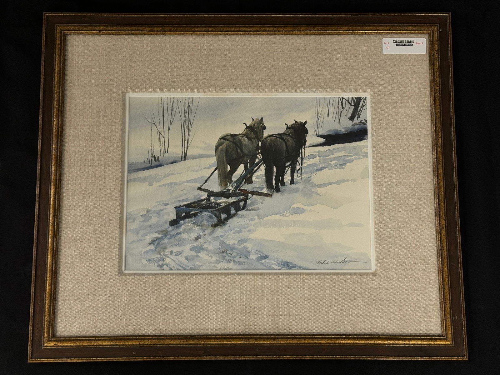 Neil Drevitson Watercolor "The Pulling Team" (1 of 3)