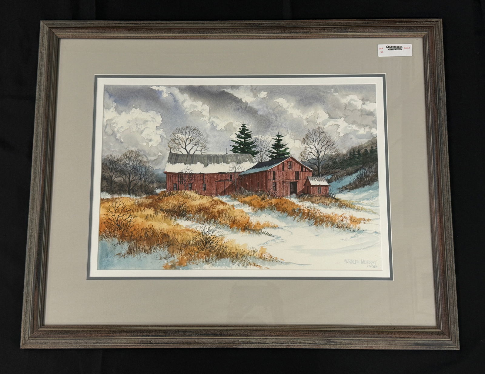 W. Ralph Murray Watercolor - Red Barn (1 of 4)