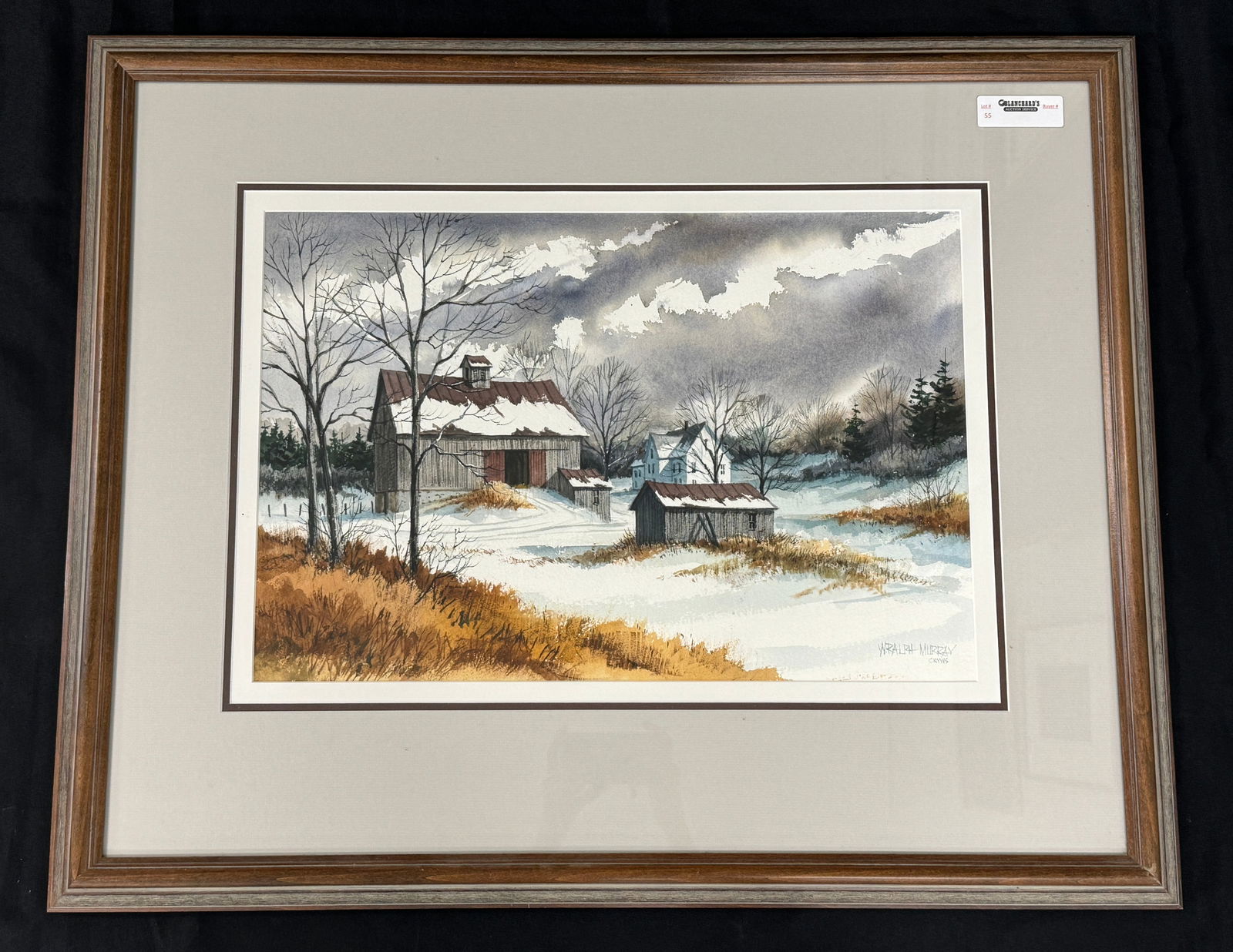 W. Ralph Murray Watercolor "River Road Farm" (1 of 5)