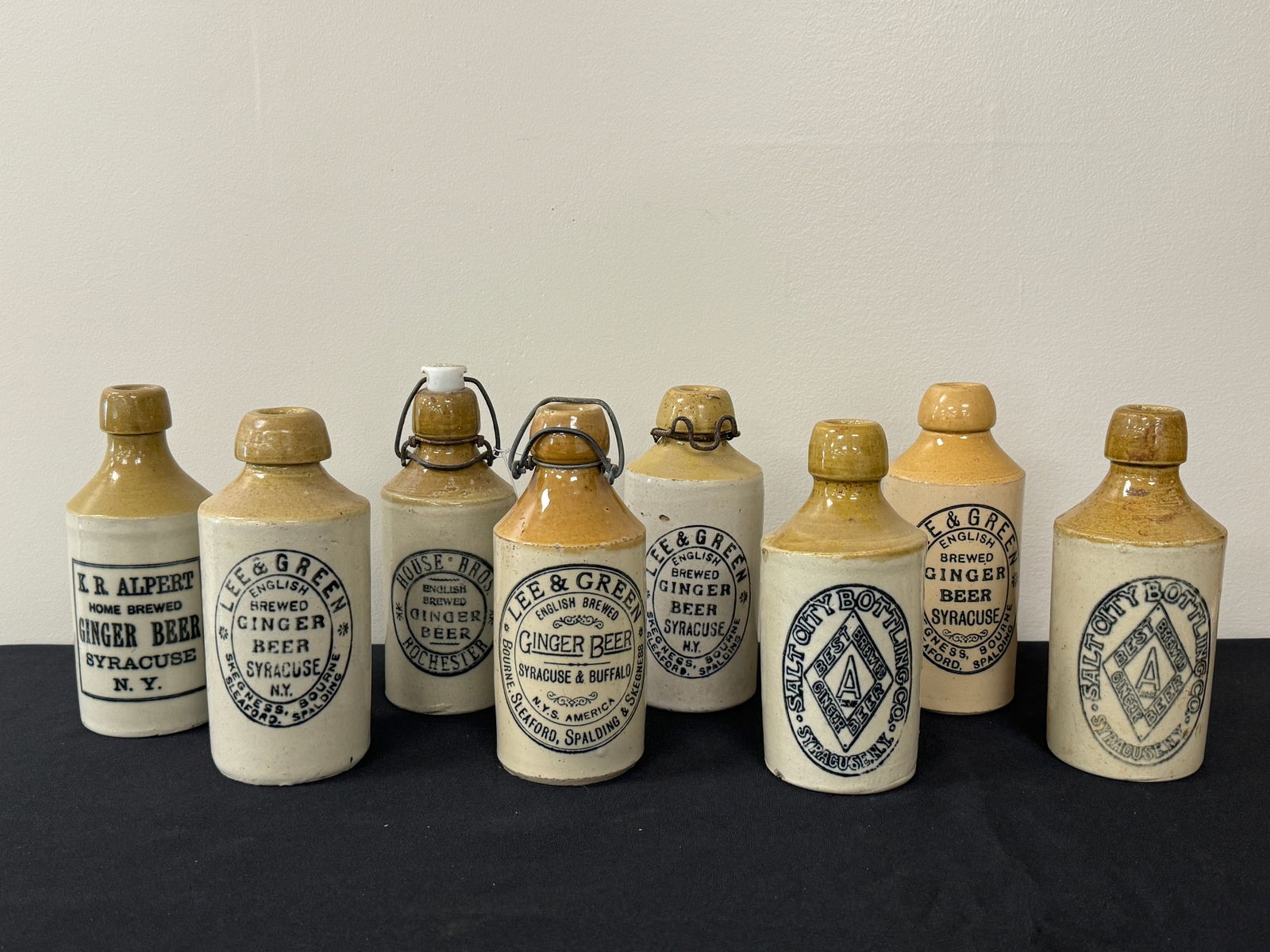 8 Central NY Stoneware Ginger Beer Bottles (1 of 3)