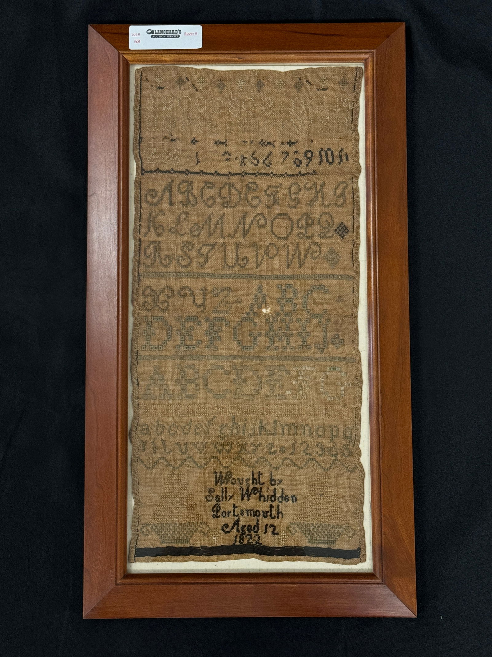 1822 Framed Portsmouth, NH Sampler (1 of 3)