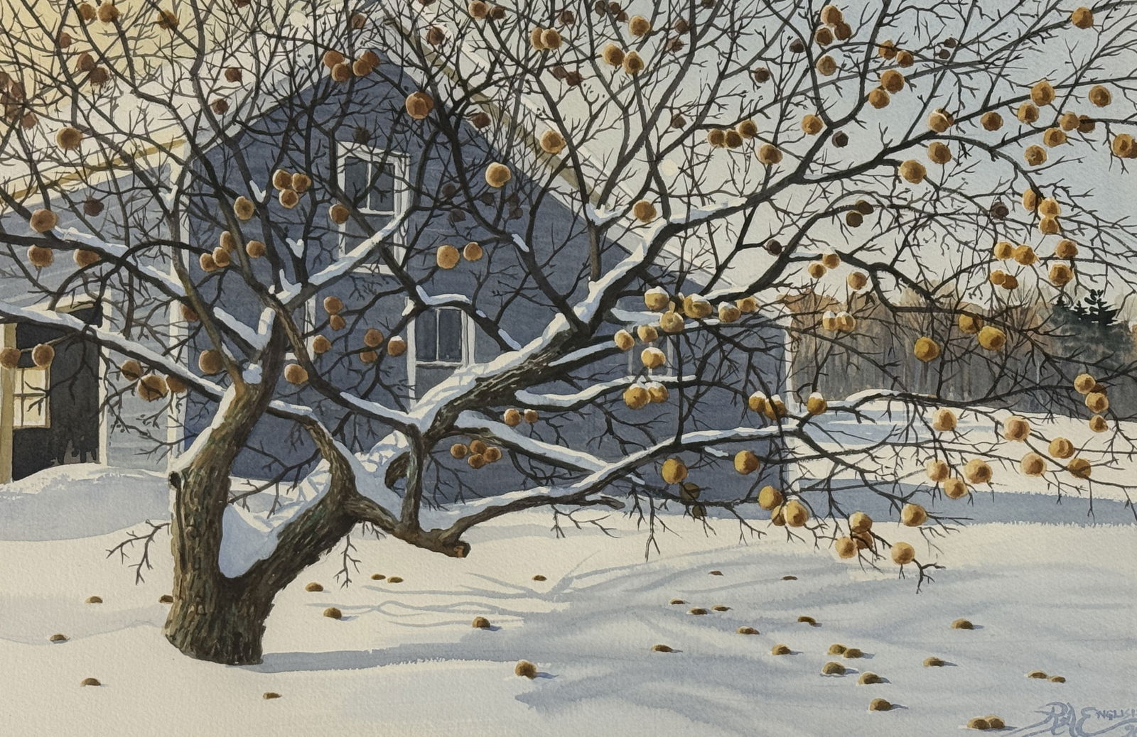 Richard English "Winter Gold" Watercolor (1 of 3)