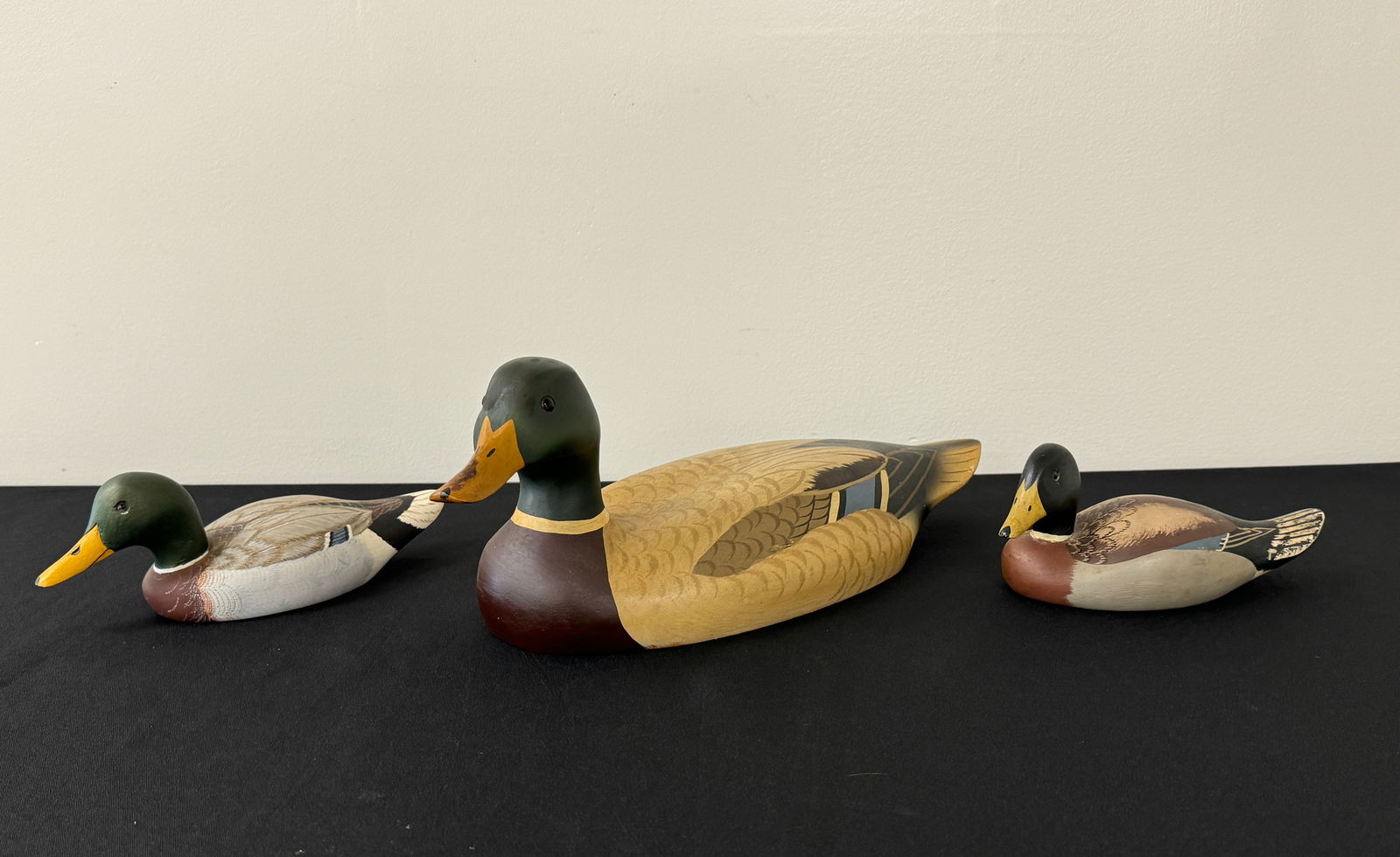 3 Mallard Decorative Painted Duck Decoys Auction
