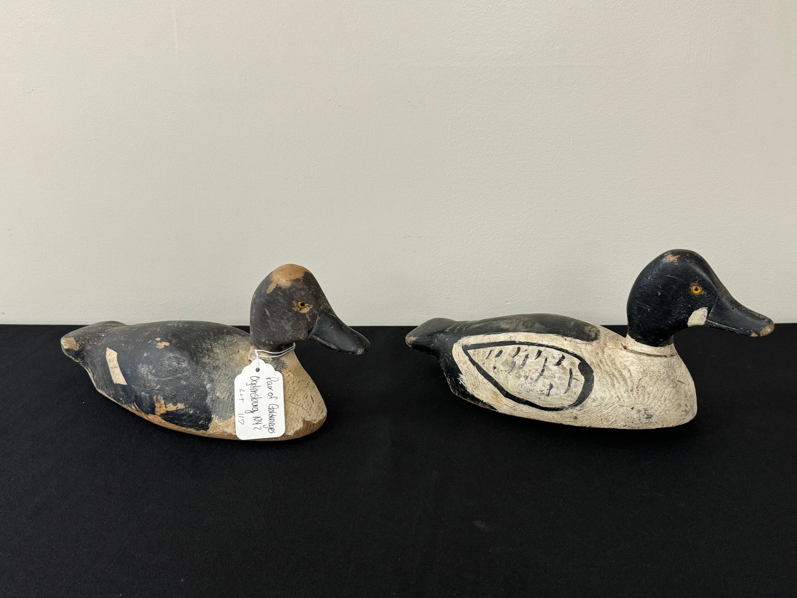 Pair of Ogdensburg, NY Goldeneye Duck Decoys: working decoys.