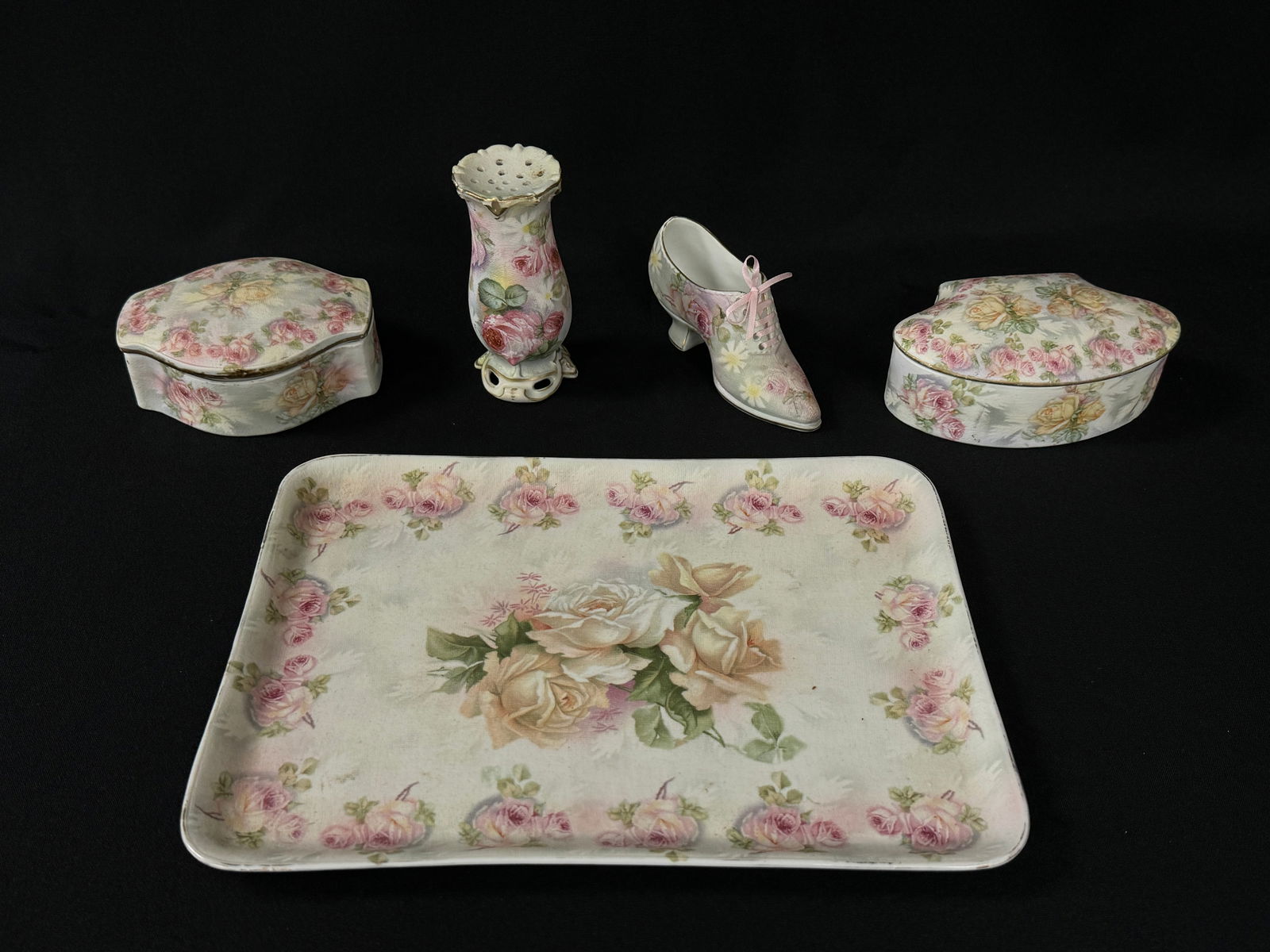 Royal Bayreuth Rose Tapestry 5 Pc Dresser Set (1 of 4)