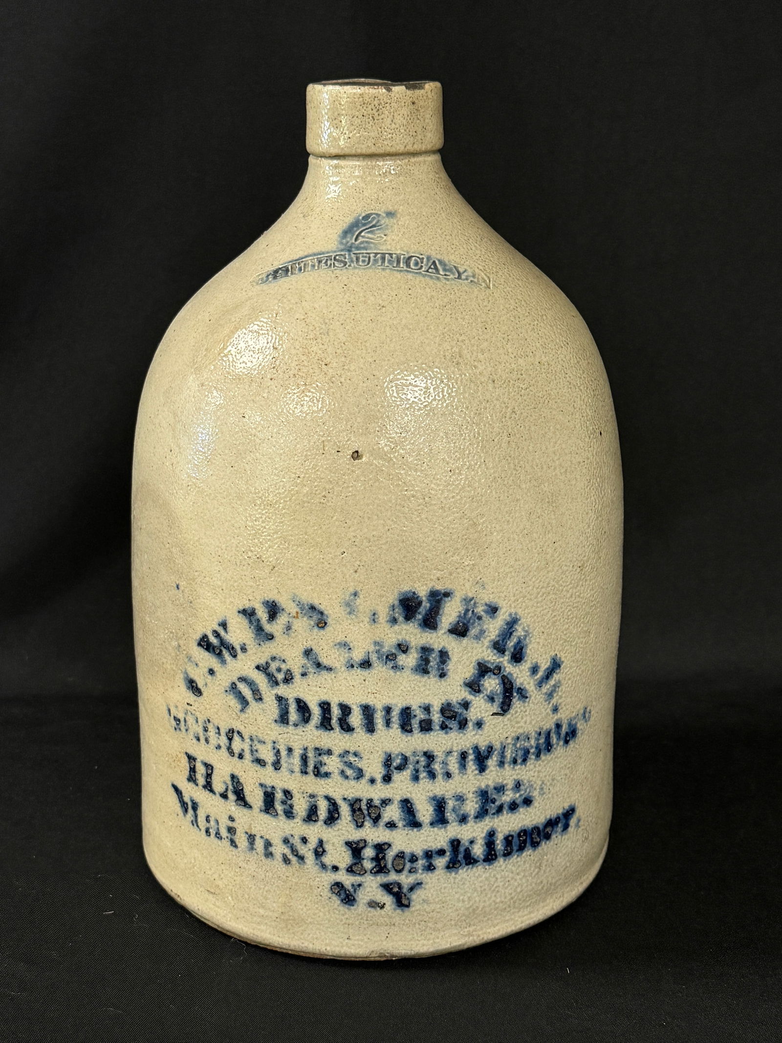 Whites Utica 2 Gallon Advertising Stoneware Jug (1 of 5)