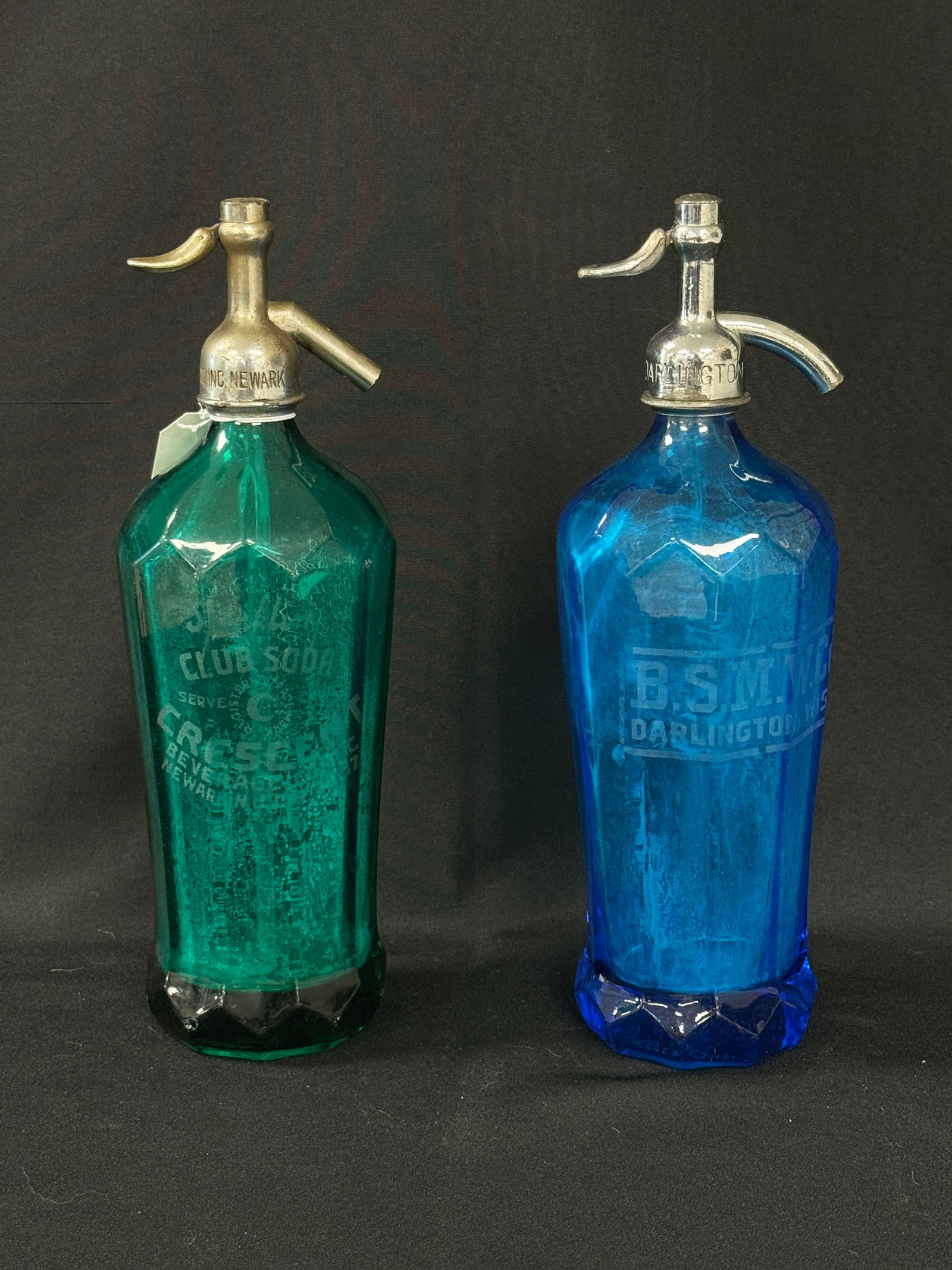 Colored Glass Czechoslovakia Seltzer Bottles (1 of 5)