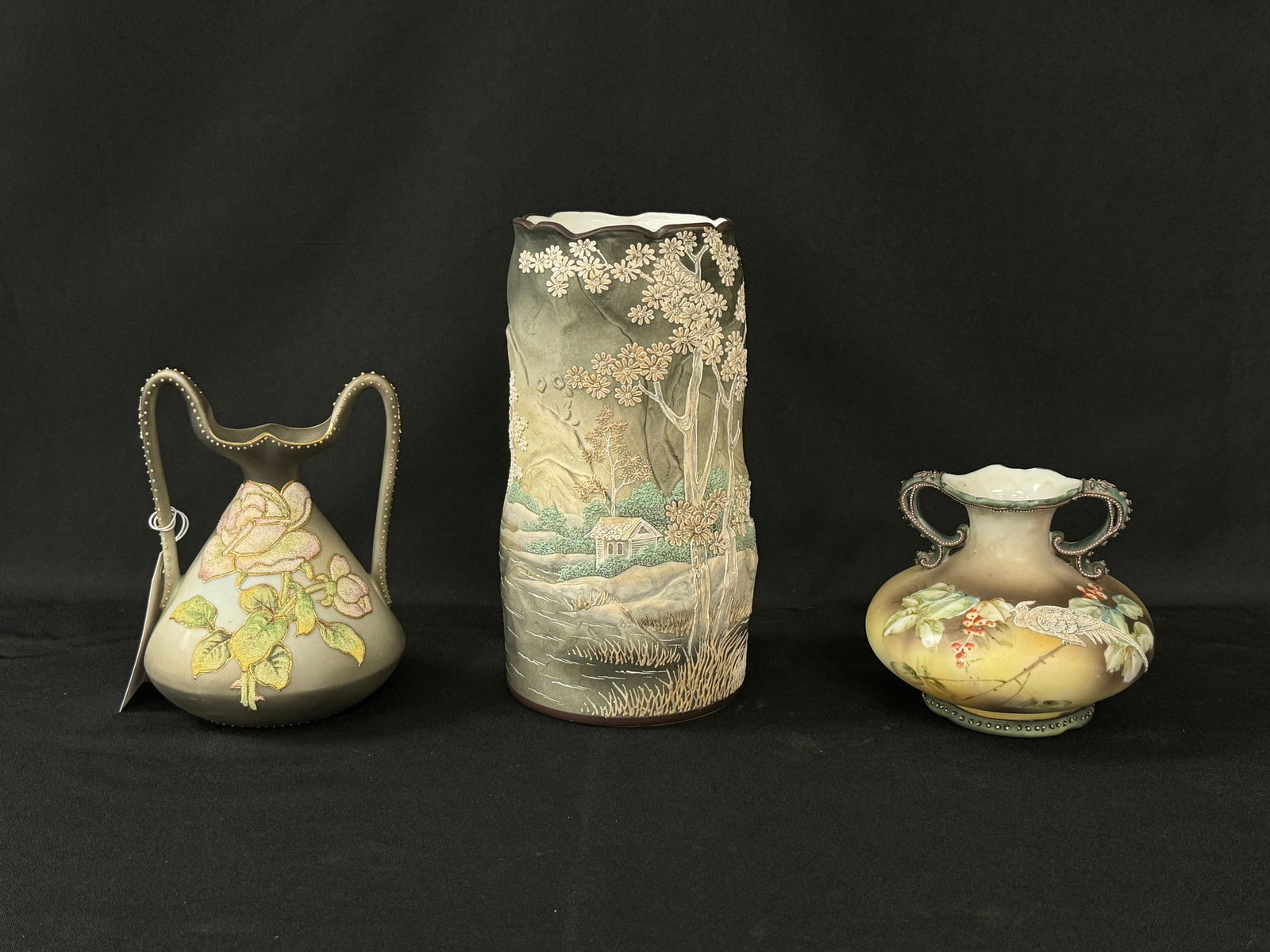 3 Nippon Moriage Vases (1 of 7)