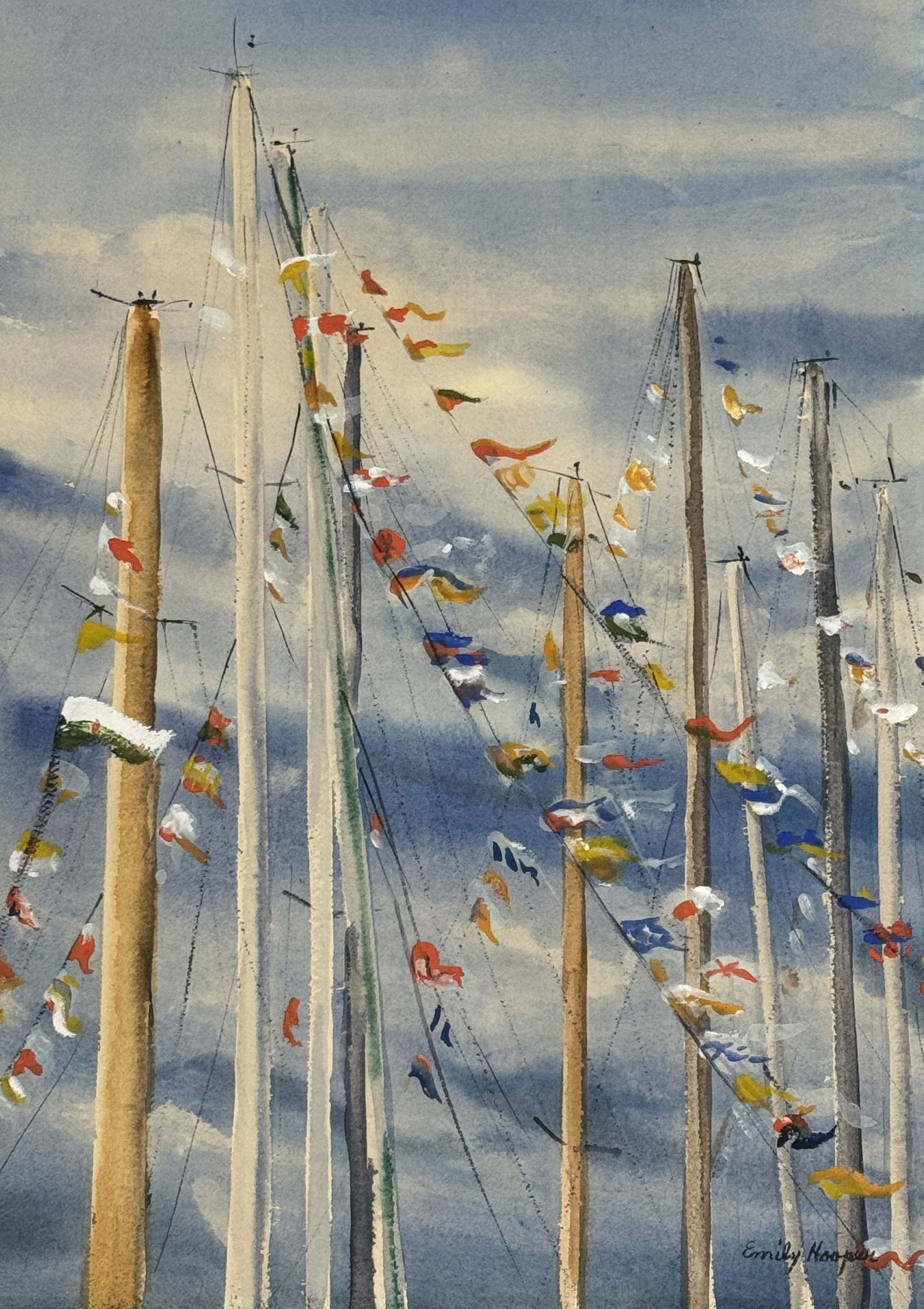 Emily Hooper Watercolor - Sailboat Flags (1 of 4)