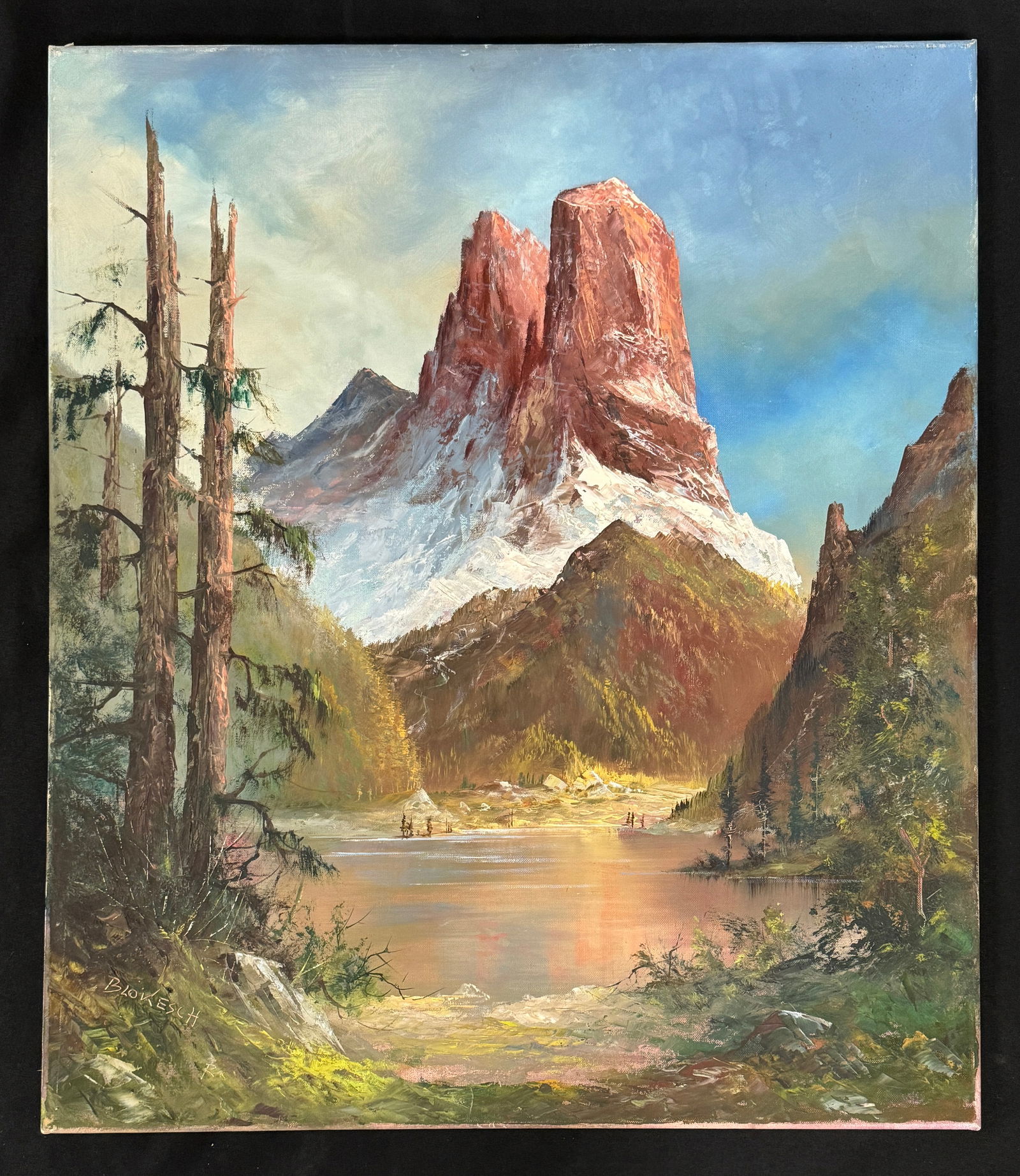 Blokesch Oil on Canvas European Mountain Scene (1 of 4)