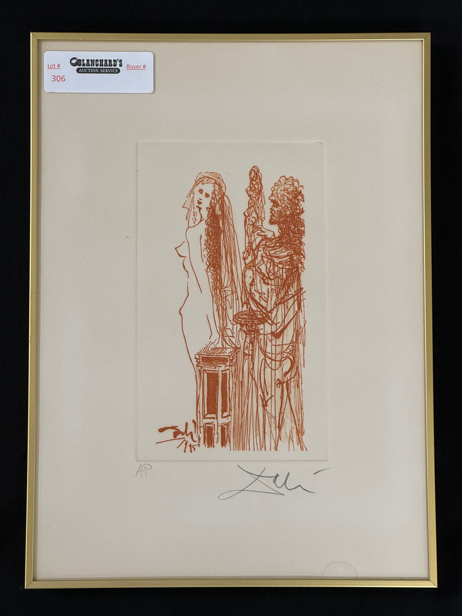 Salvador Dali Hand Colored Etching (1 of 3)