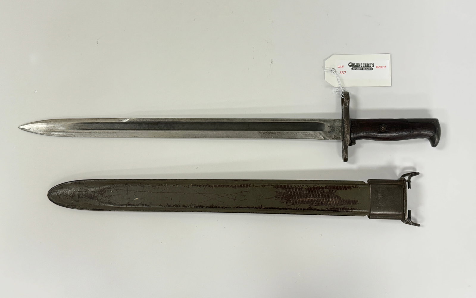 U.S. WWI Rifle Bayonet 1908: 21 3/4" long