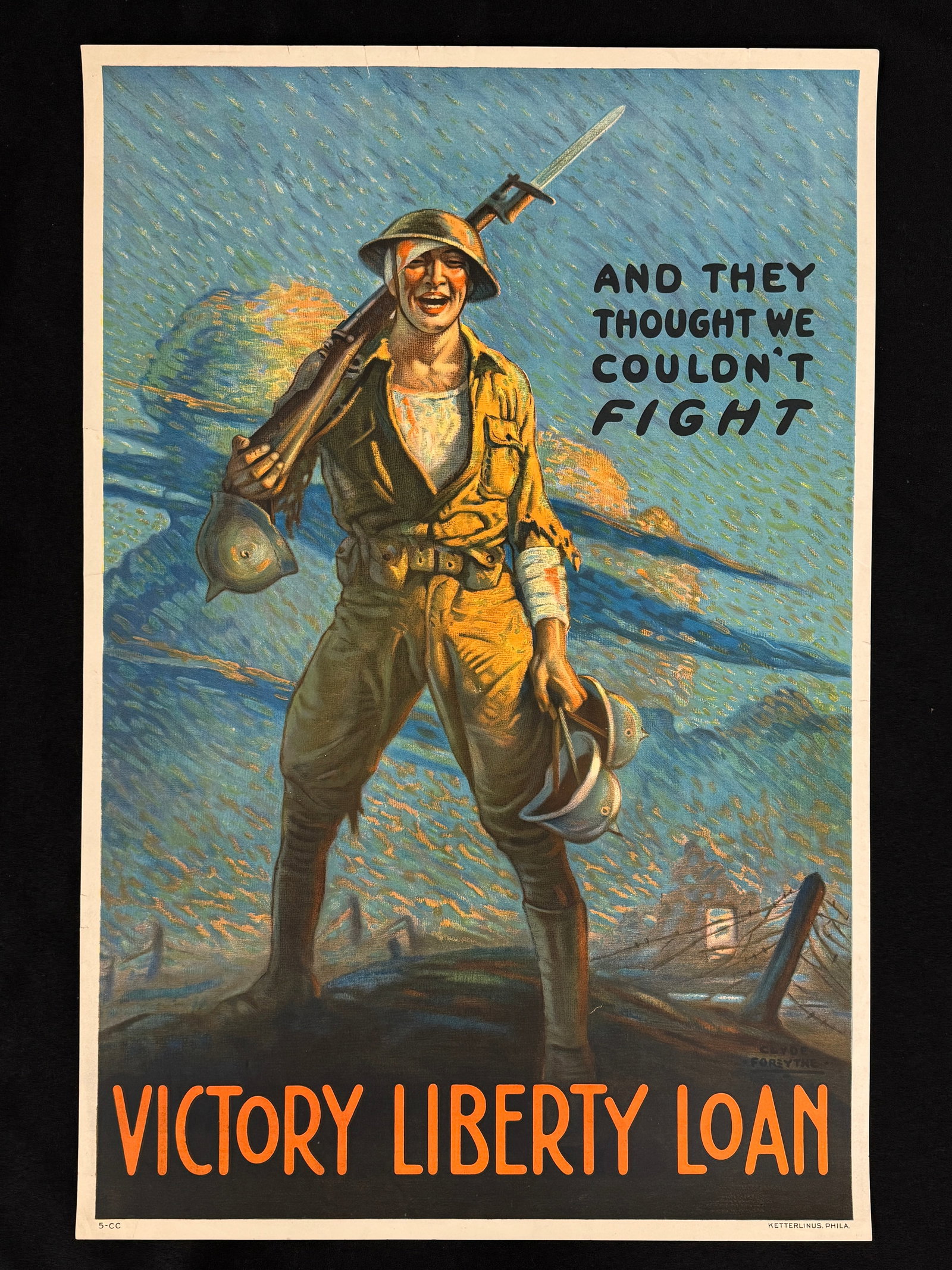 And They Thought We Couldn't Fight Poster: Victory Liberty Loan. 20" x 30"