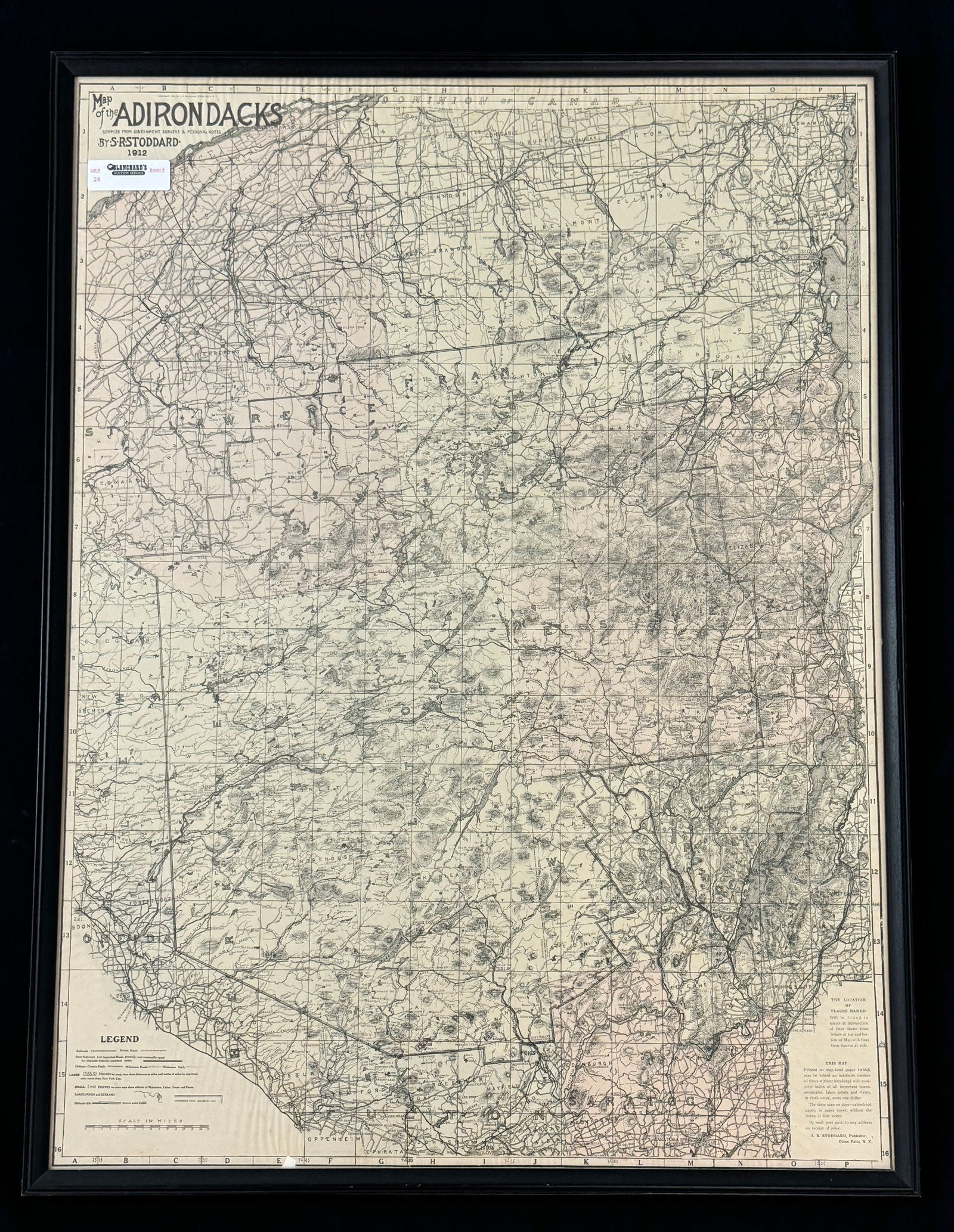 1912 Map of the Adirondacks by Seneca Ray Stoddard (1 of 3)